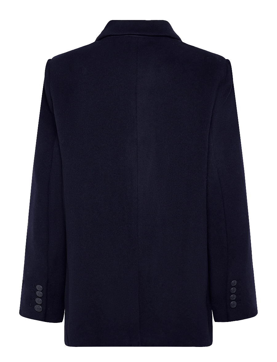 Maje - Oversized Wool Broadcloth Coat - winterjacken - navy - 2