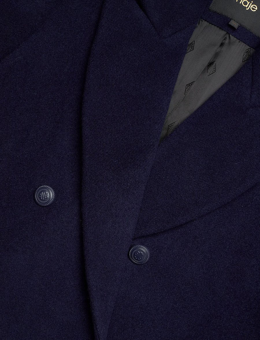 Maje - Oversized Wool Broadcloth Coat - winterjacken - navy - 5
