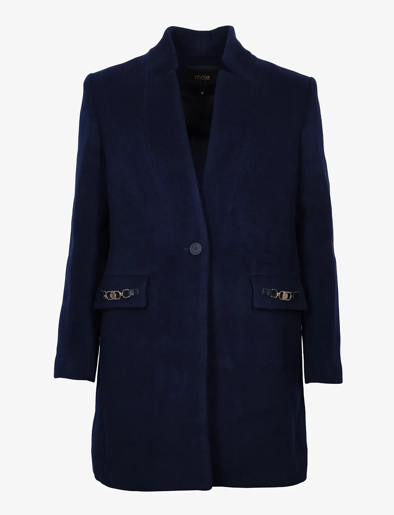 Maje - Wool Blend Coat - winter jackets - navy - 0