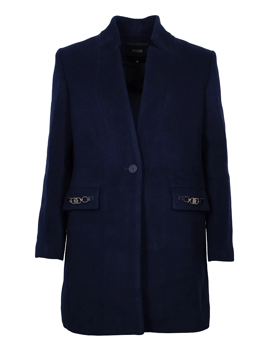 Maje - Wool Blend Coat - ziemas jakas - navy - 0