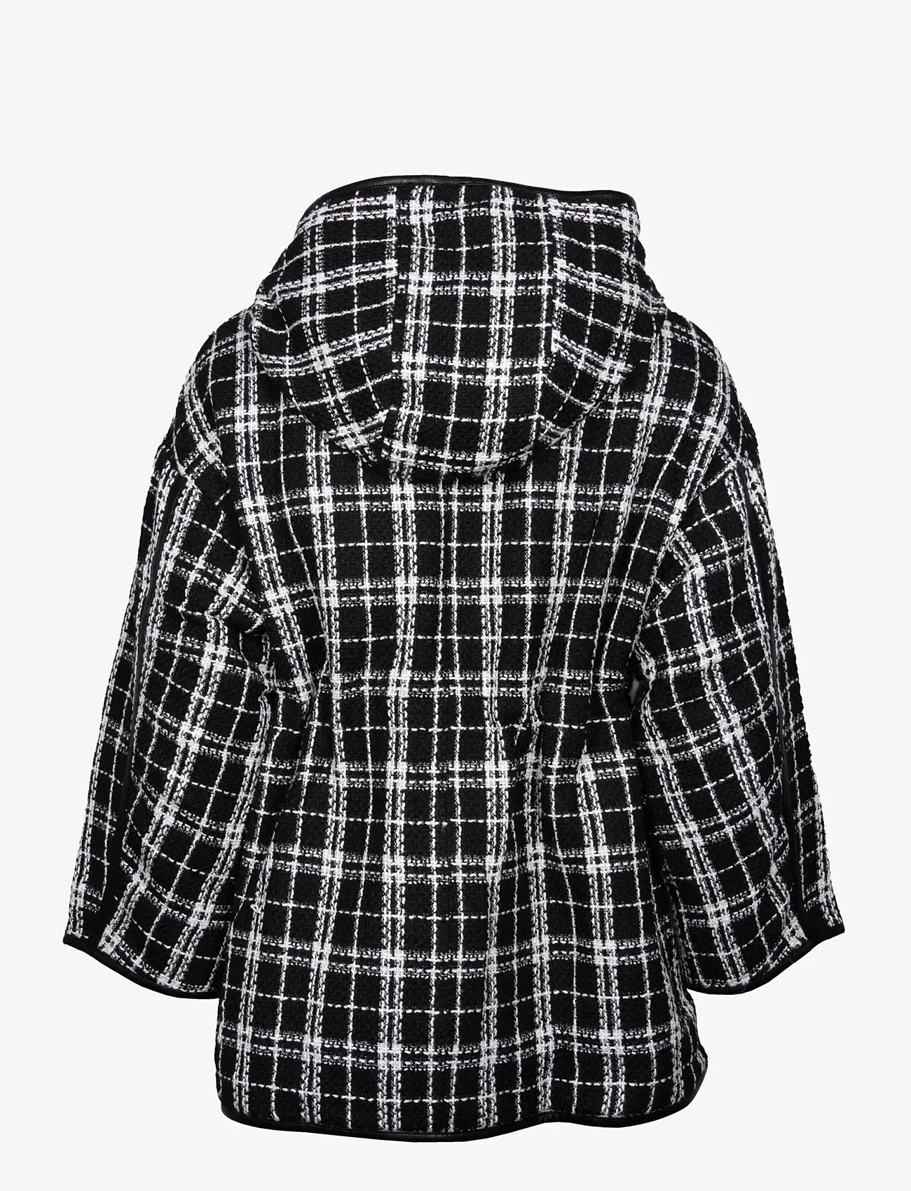 Maje - Reversible tweed jacket with hood - forårsjakker - black - 1