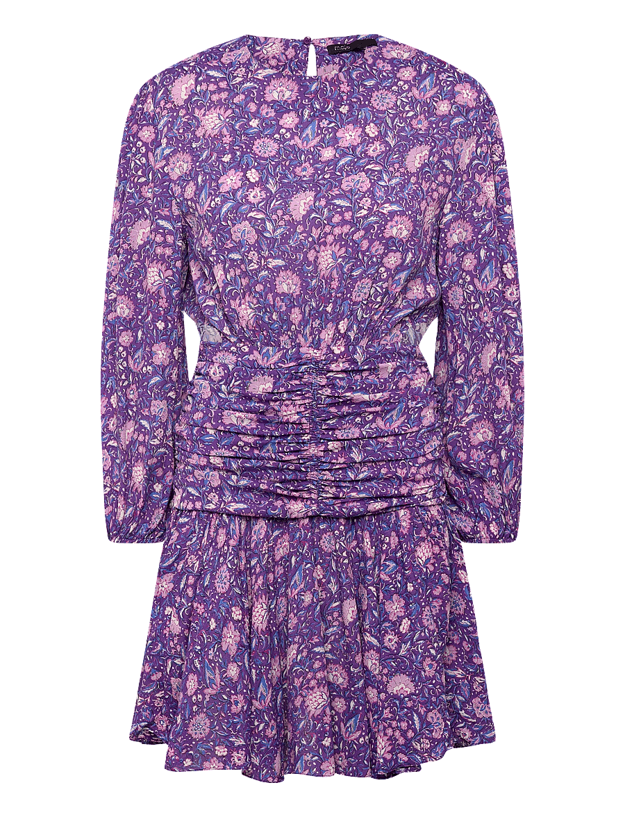 Maje - Dahlia printed viscose dress - sommerkleider - purple - 0