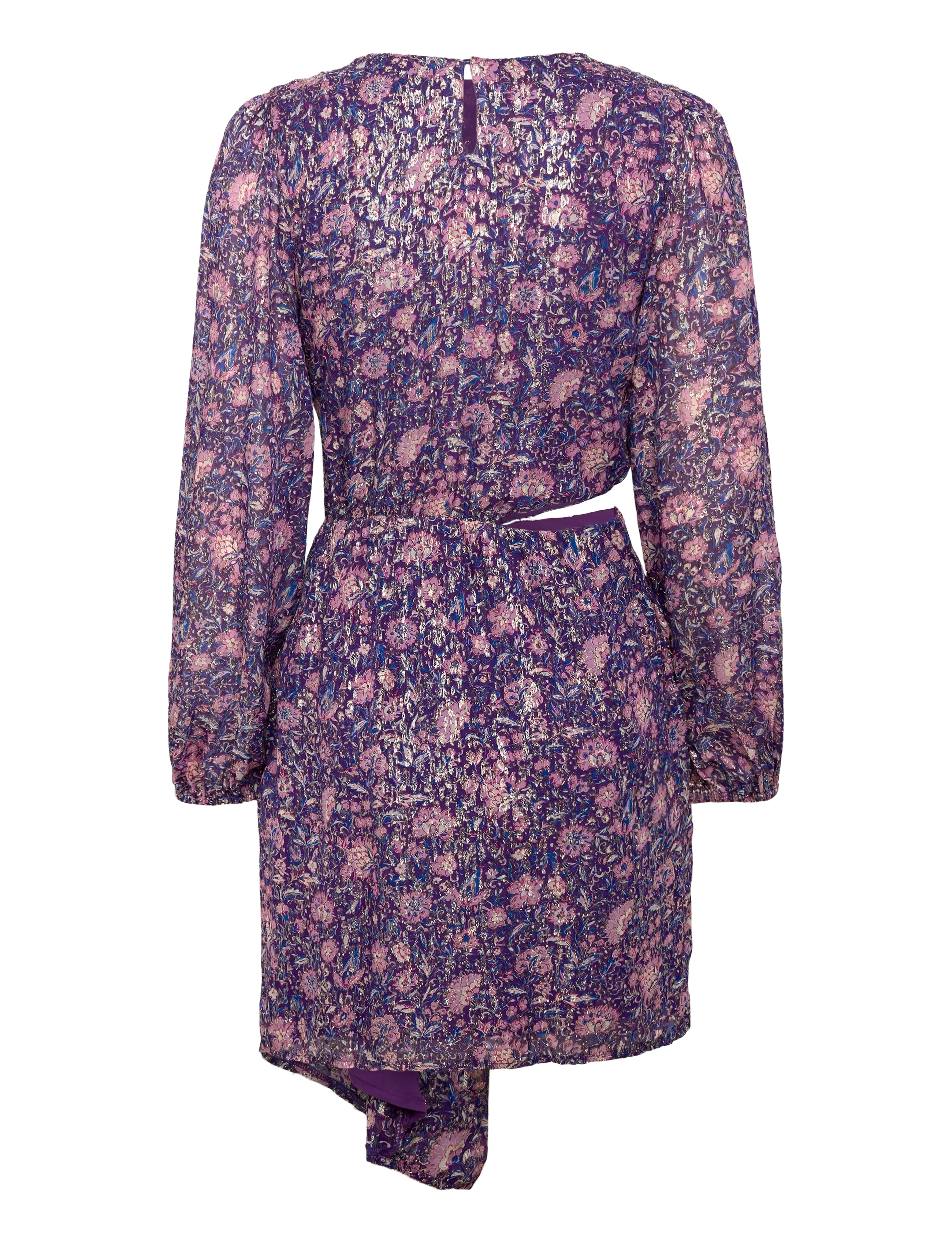 Maje - Metallic printed viscose dress - korte kjoler - purple - 1
