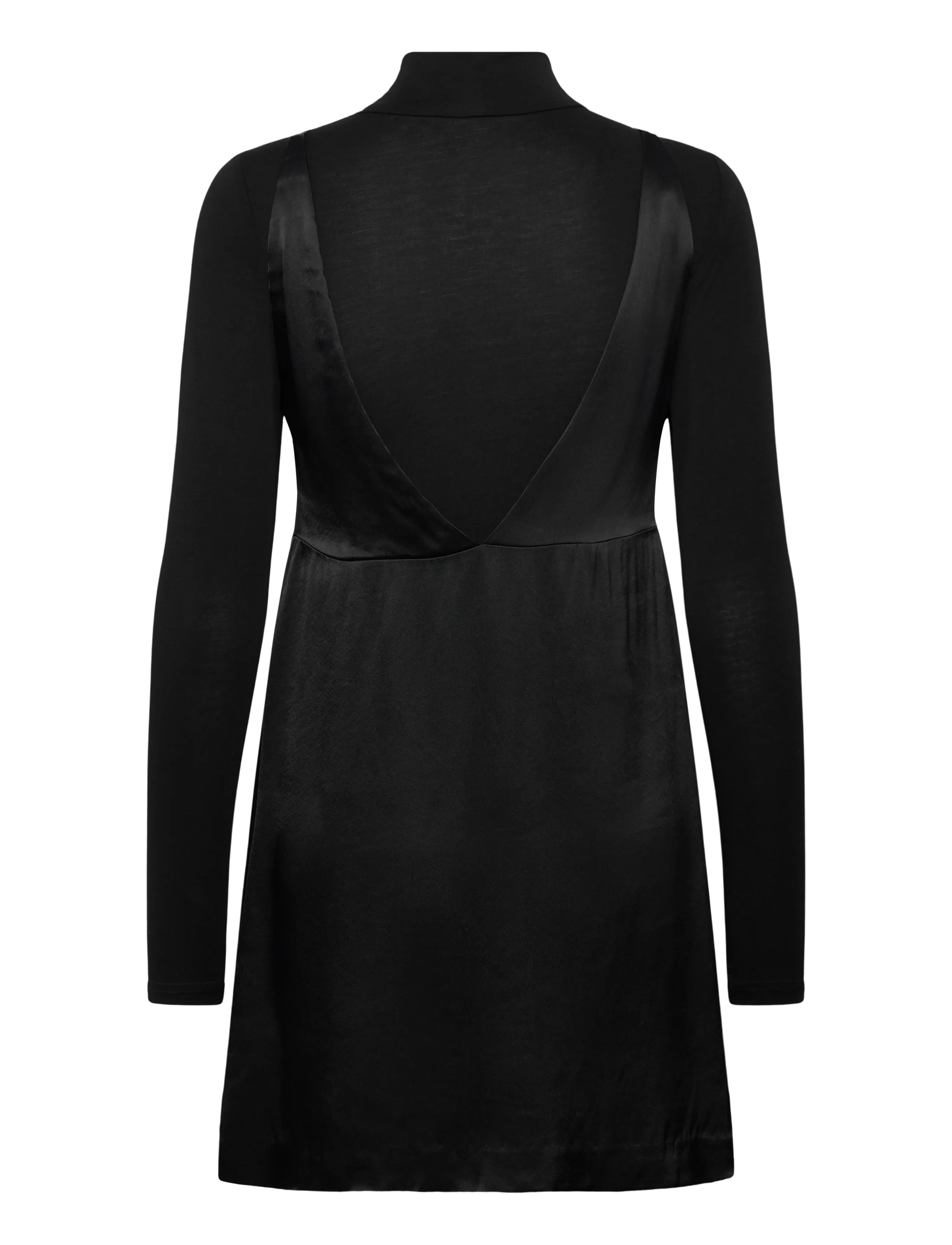 Maje - Black satin dress with jeweled straps - schlupfkleider - black - 1