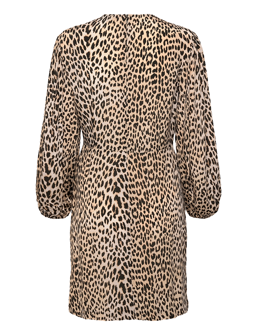 Maje - Leopard-print viscose dress - festklänningar - light leopard - 1