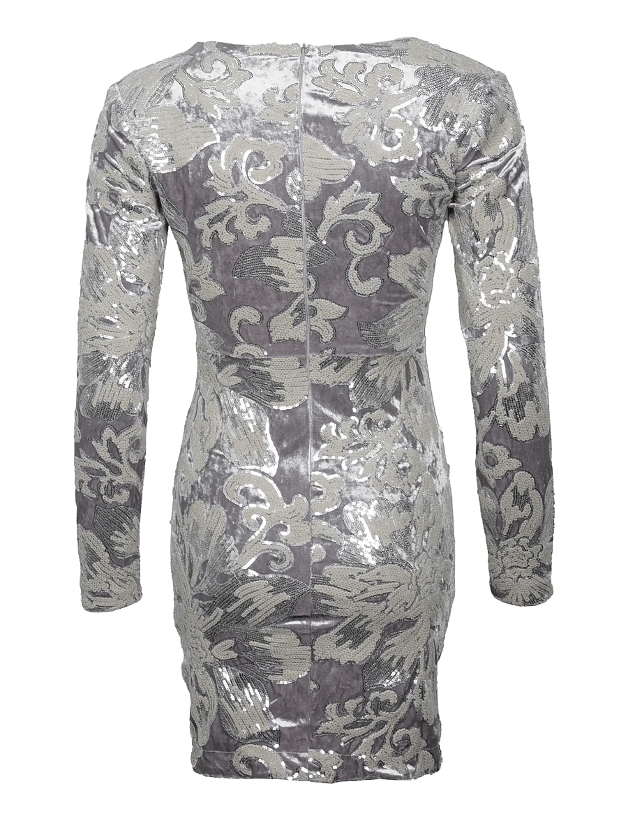 Maje - Sequin-embroidered velvet dress - kokteilikleidid - silver - 1
