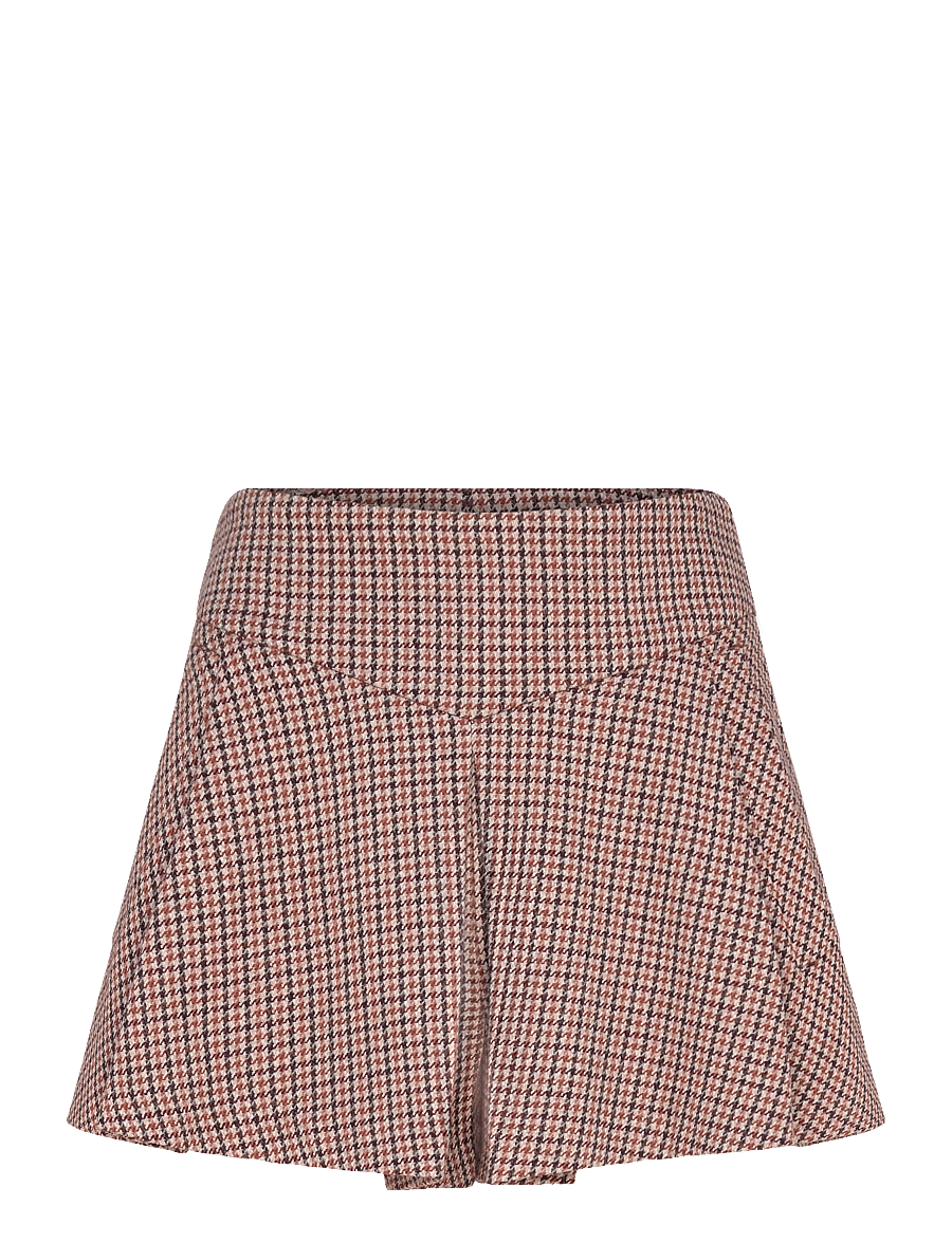 Maje - Houndstooth skort - casual shorts - camel - 1
