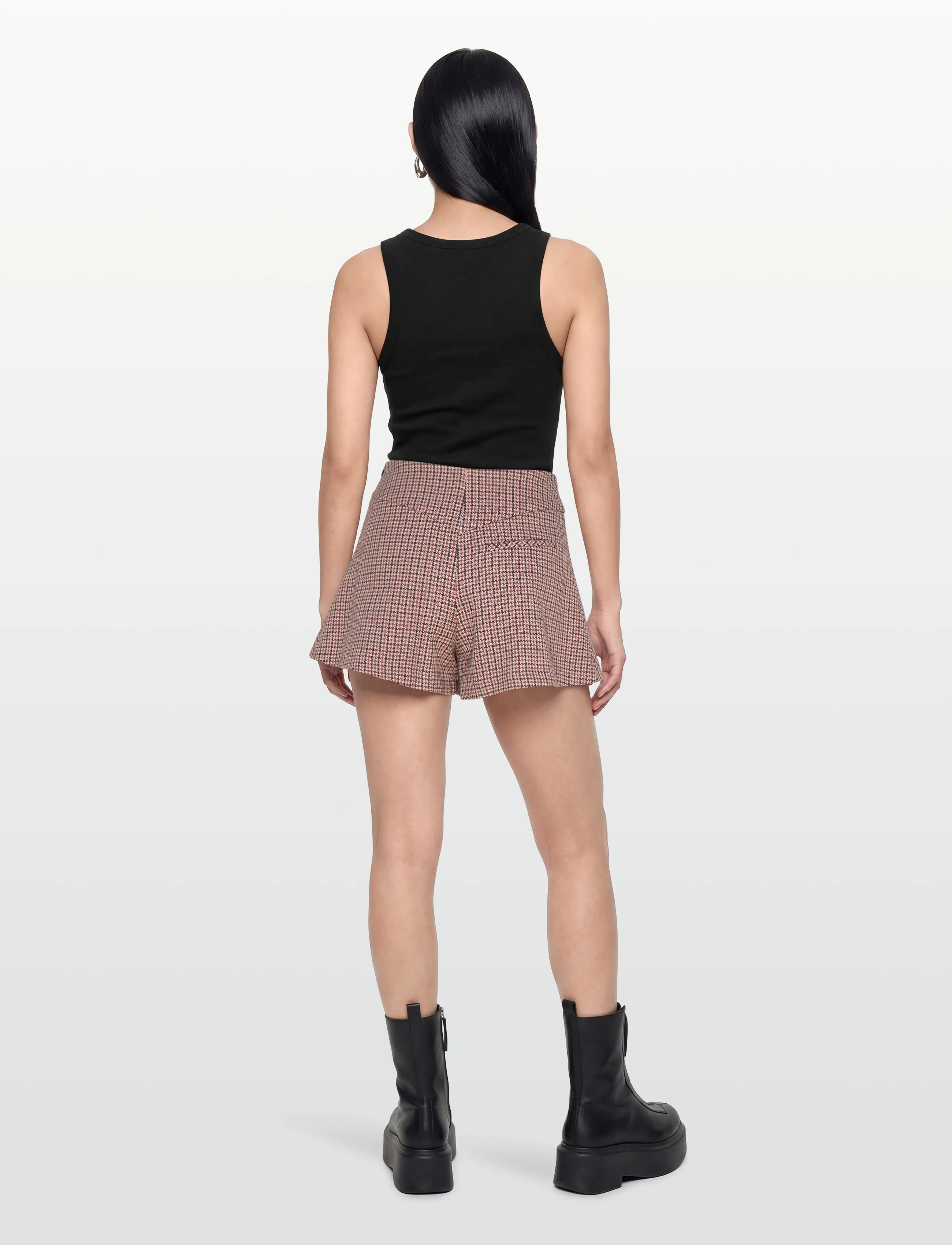 Maje - Houndstooth skort - camel - 4