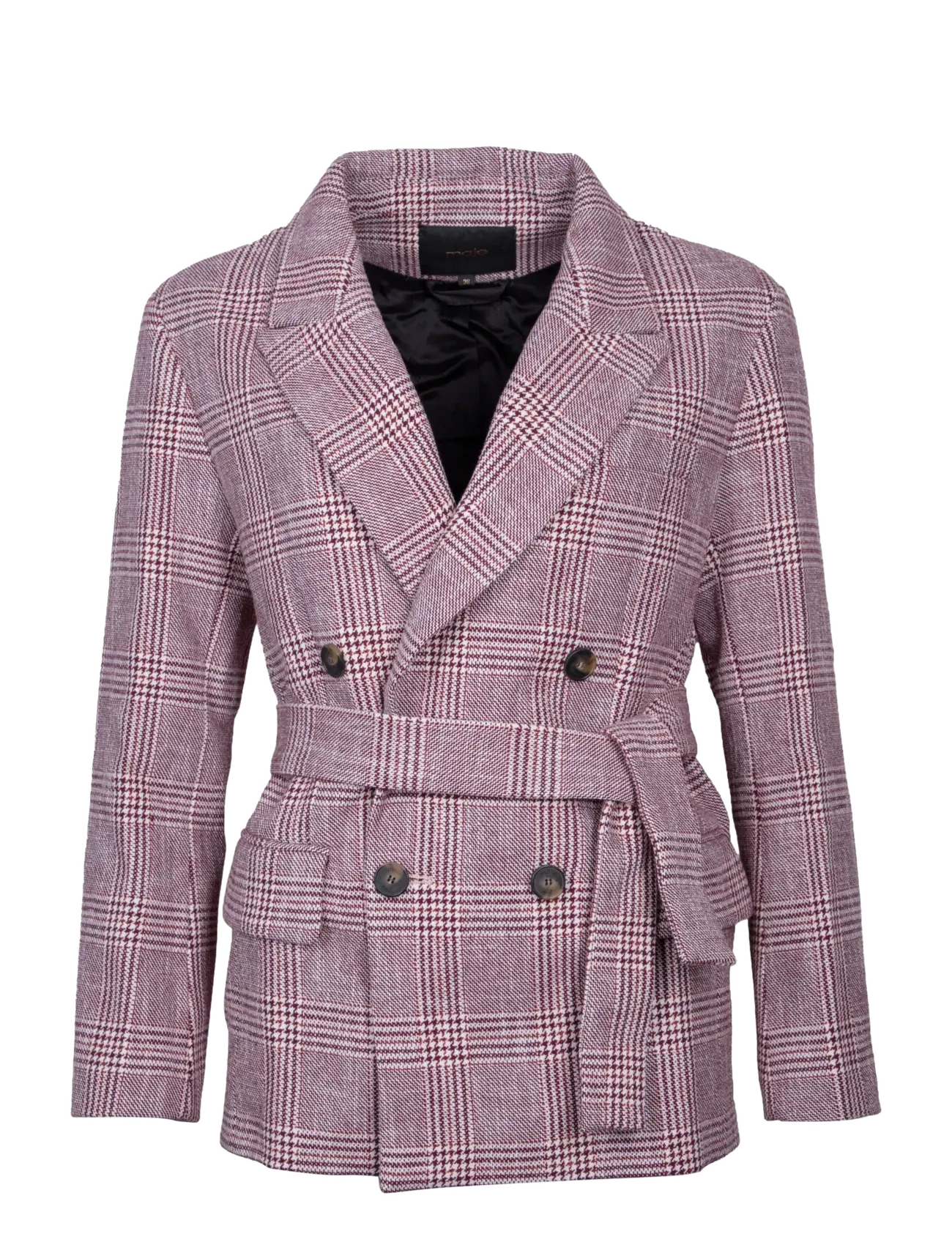Maje Wool Blend Blazer Jacket, 38, Pink, Blazere > Blazere Med Bælte, Dame