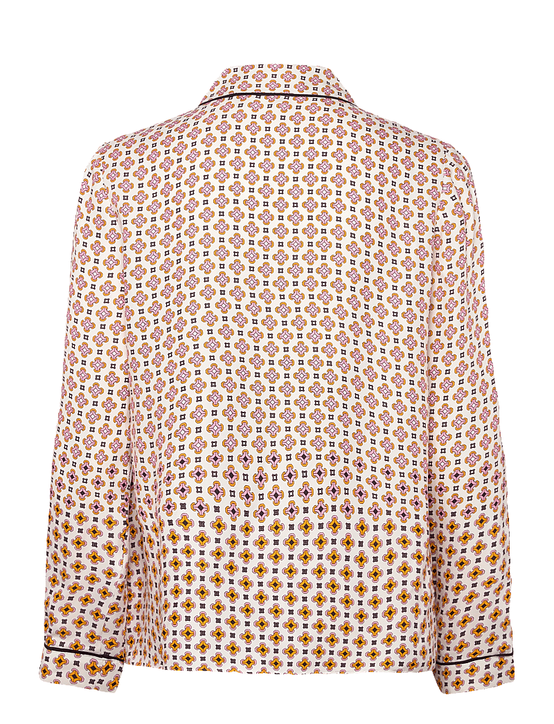 Maje - Printed viscose shirt - langärmlige hemden - tiles ecru background - 1