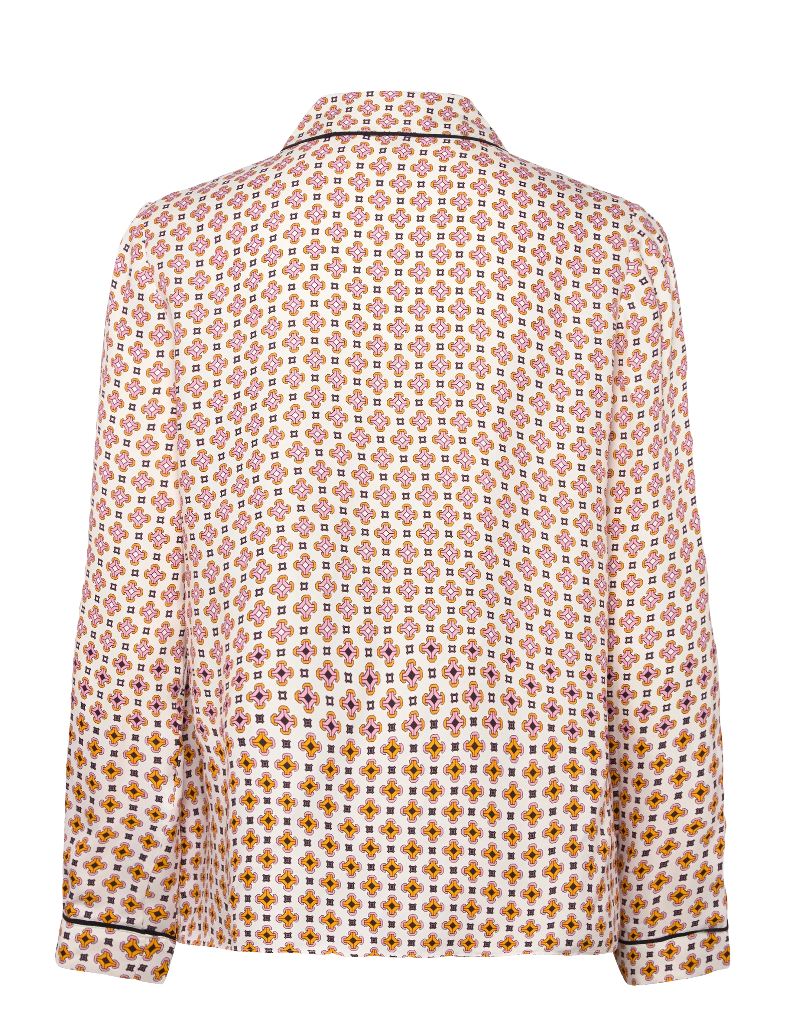 Maje - Printed viscose shirt - langerma skyrtur - tiles ecru background - 1