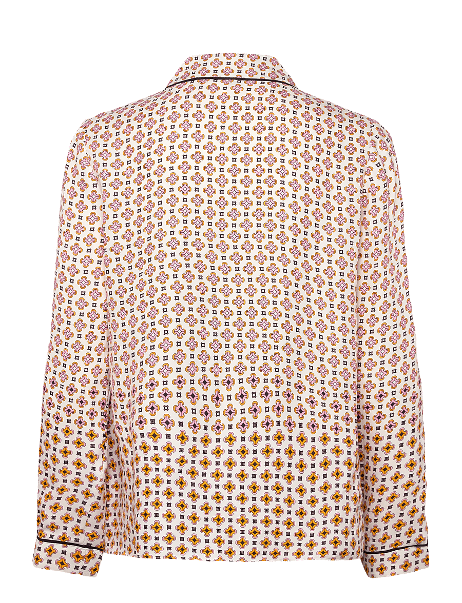 Maje - Printed viscose shirt - langärmlige hemden - tiles ecru background - 1