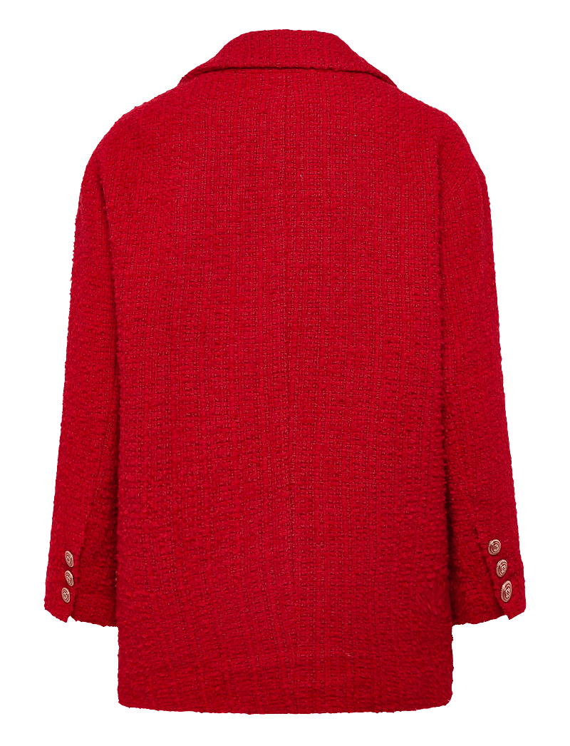 Maje - Fancy red tweed coat - winterjacken - red - 1