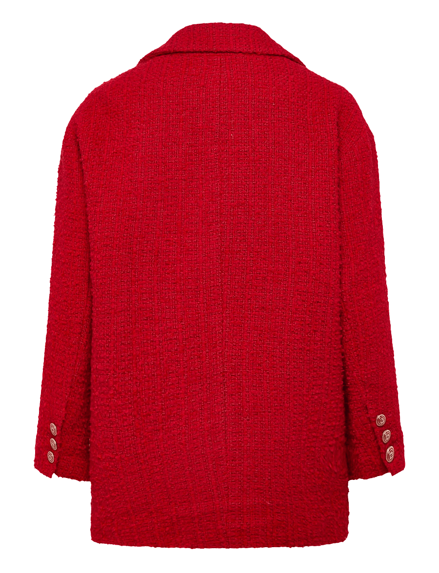 Maje - Fancy red tweed coat - winterjacken - red - 1