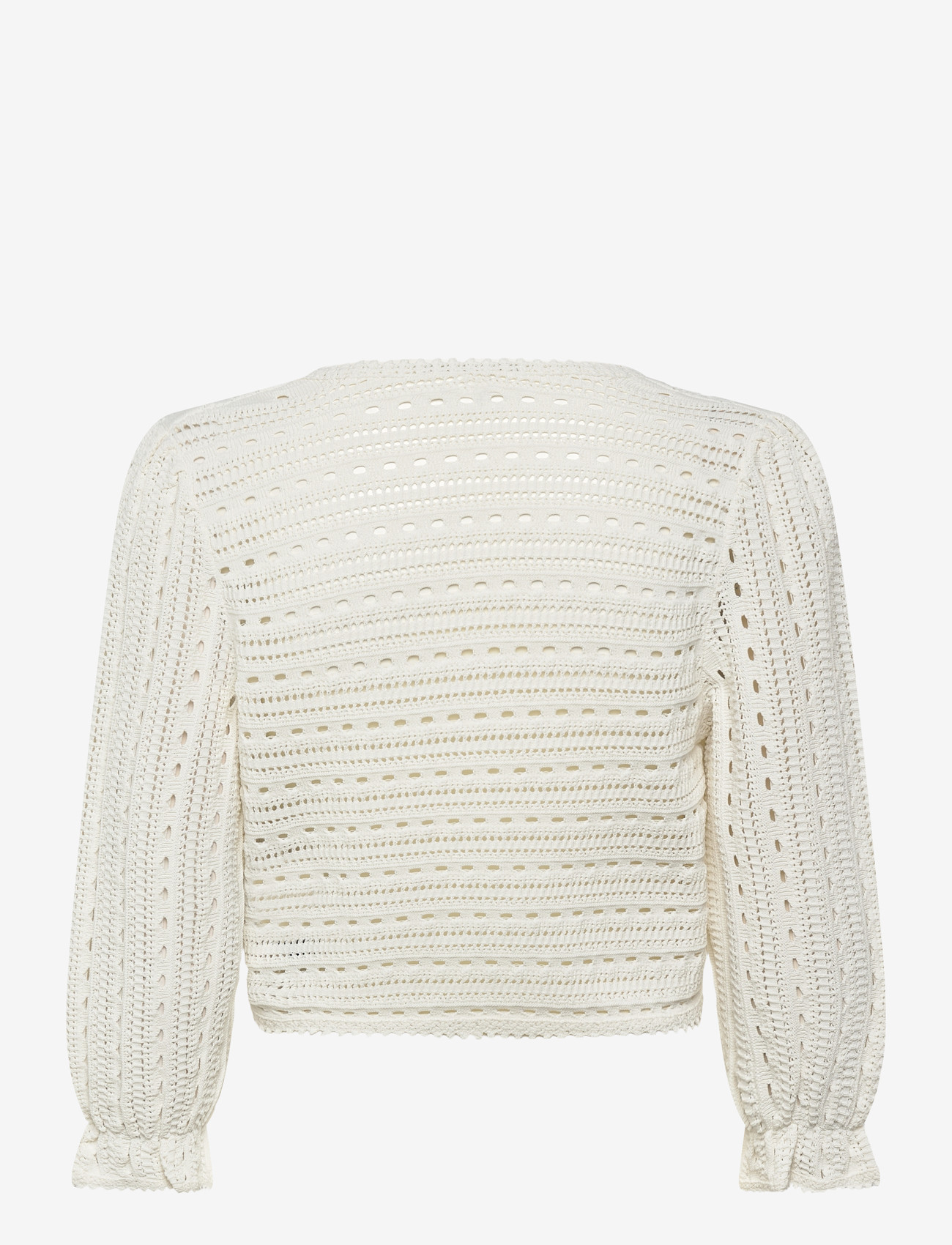 Maje - Croquet pointelle sweater - striktrøjer - white - 1