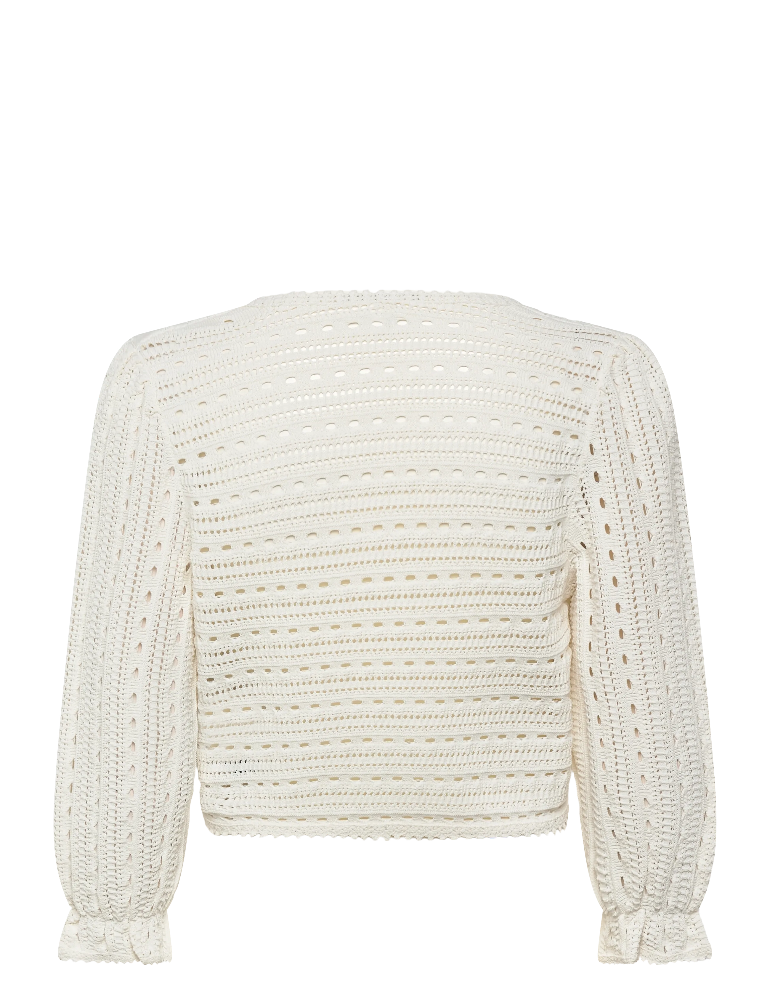 Maje - Croquet pointelle sweater - jumpers - white - 1