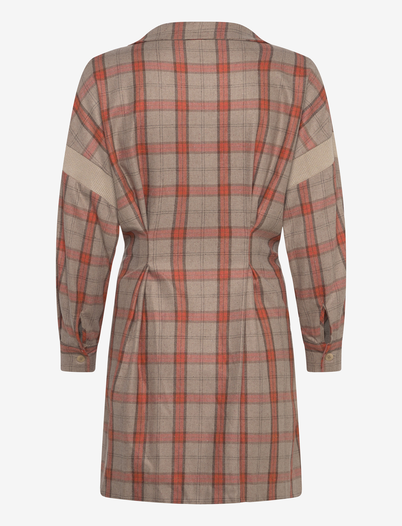 Maje - Checked Shirt Dress - särkkleidid - orange - 1