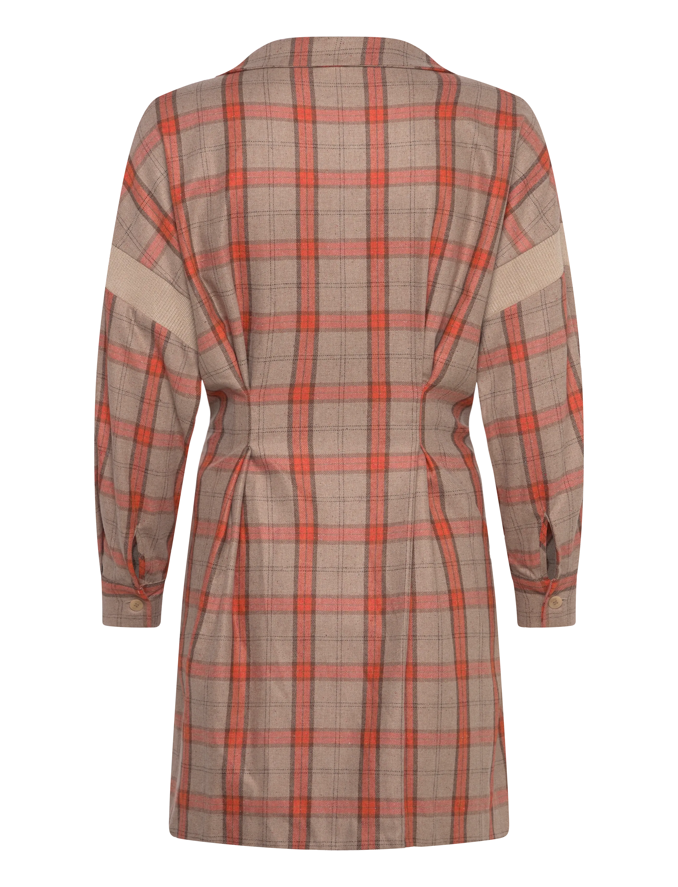 Maje - Checked Shirt Dress - skjortekjoler - orange - 1