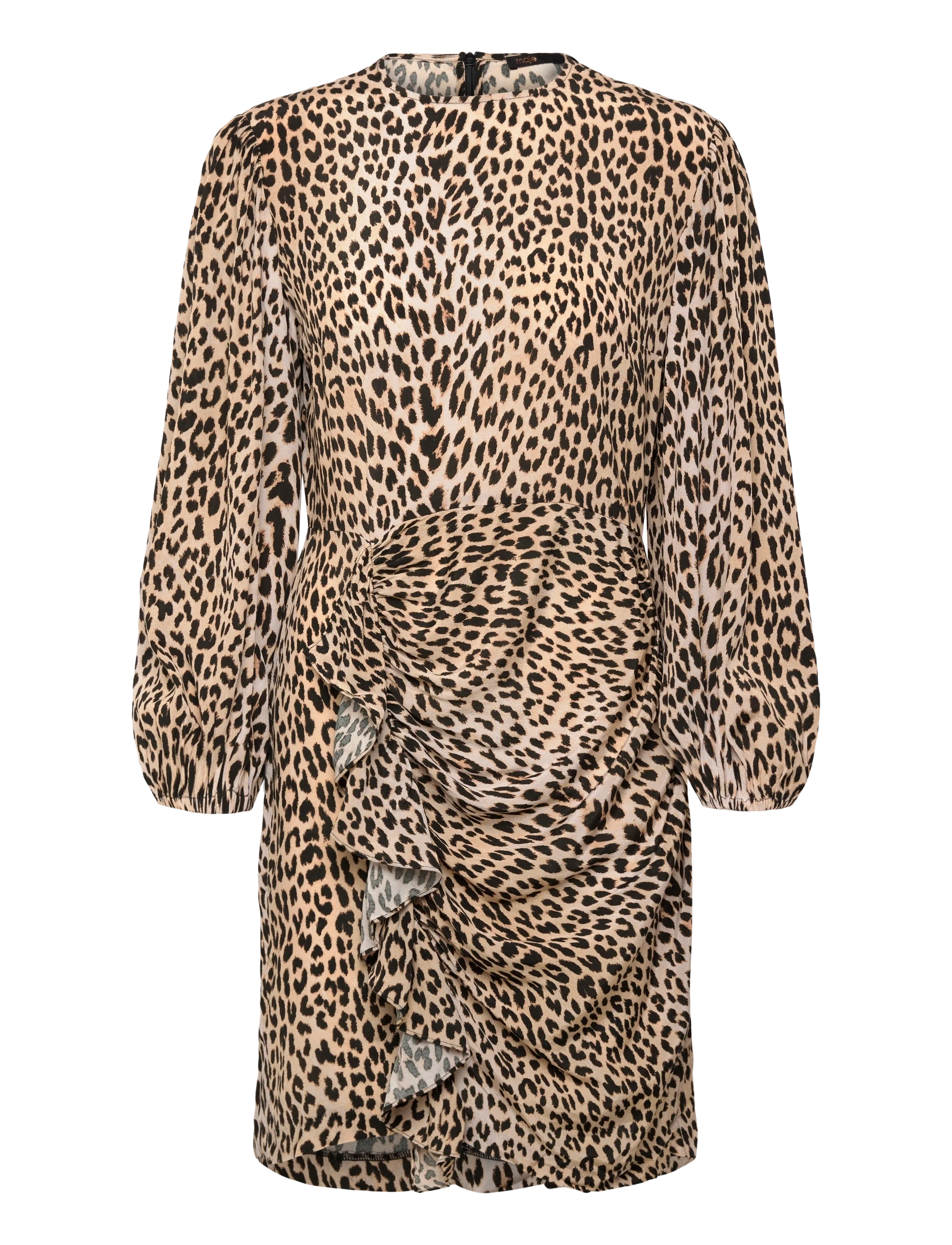 Maje Leopard-Print Viscose Dress - Kurze Kleider - LIGHT LEOPARD / brown