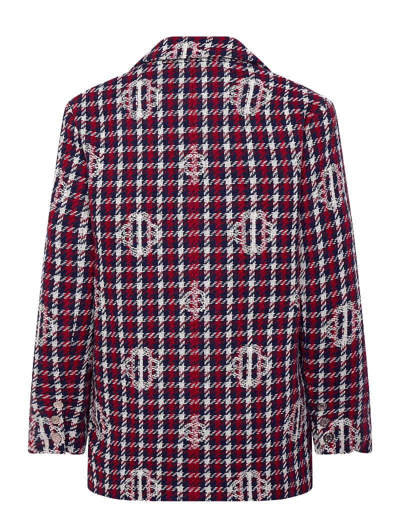 Maje - Clover plaid jacquard jacket - wolljacken - navy/red - 1