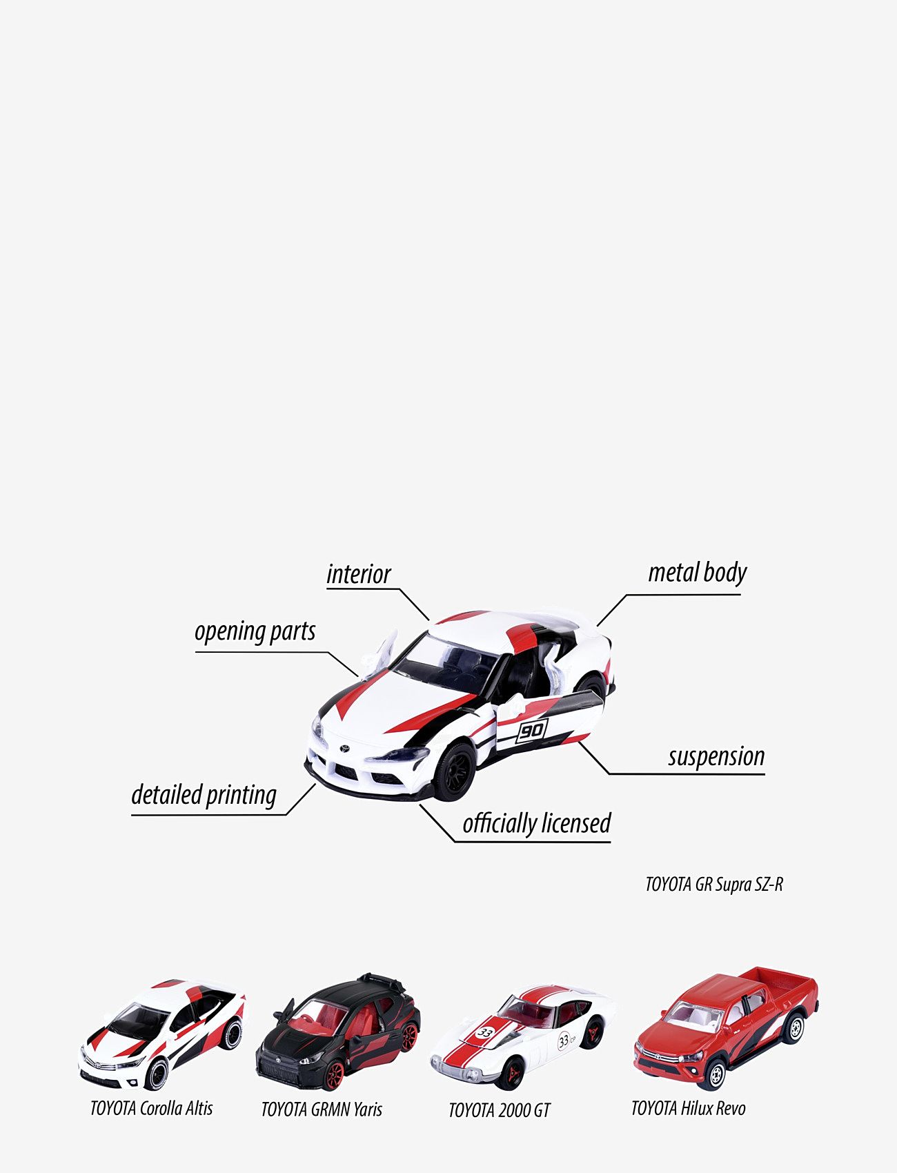 Majorette - Majorette TOYOTA Racerbil  5-Pack Presentförpackning - legetøjsbiler - multi coloured - 5