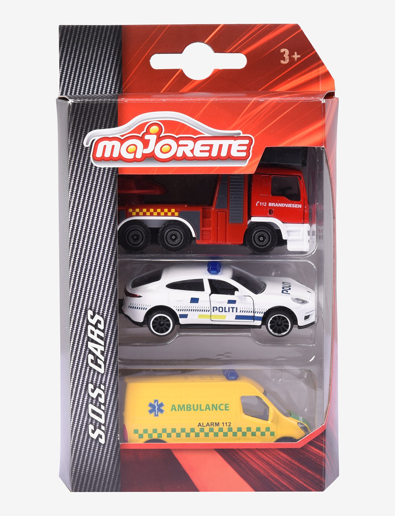 Majorette - Majorette Danish Emergency Vehicles, 3 Pieces Set - leikfangabílar - multi coloured - 2