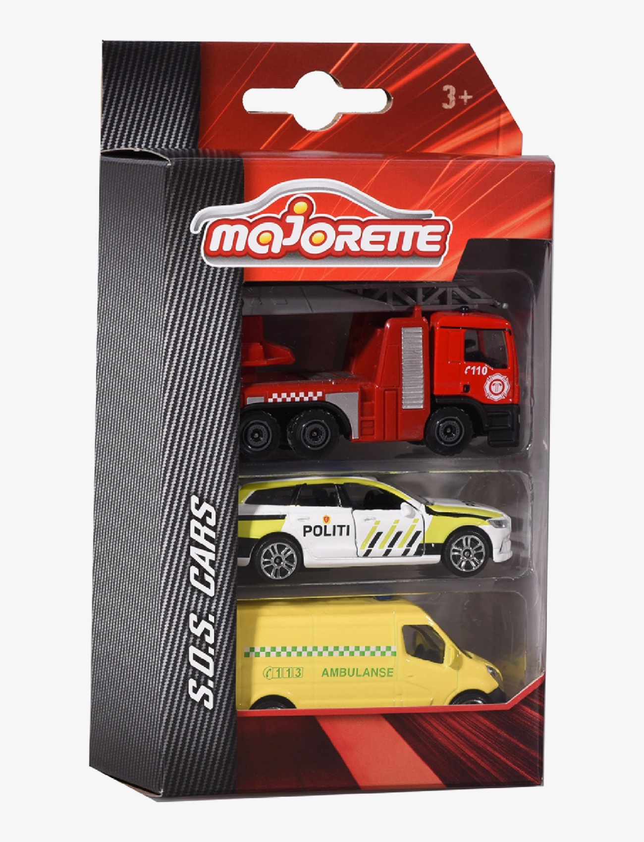 Majorette - Majorette 3-Pack Norska Utryckningsfordon - leksaksbilar - multi coloured - 2