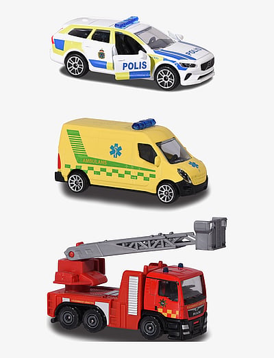 Majorette Majorette 3-Pack Svenska Utryckningsfordon - Polisbilar - MULTICOLOURED / multi