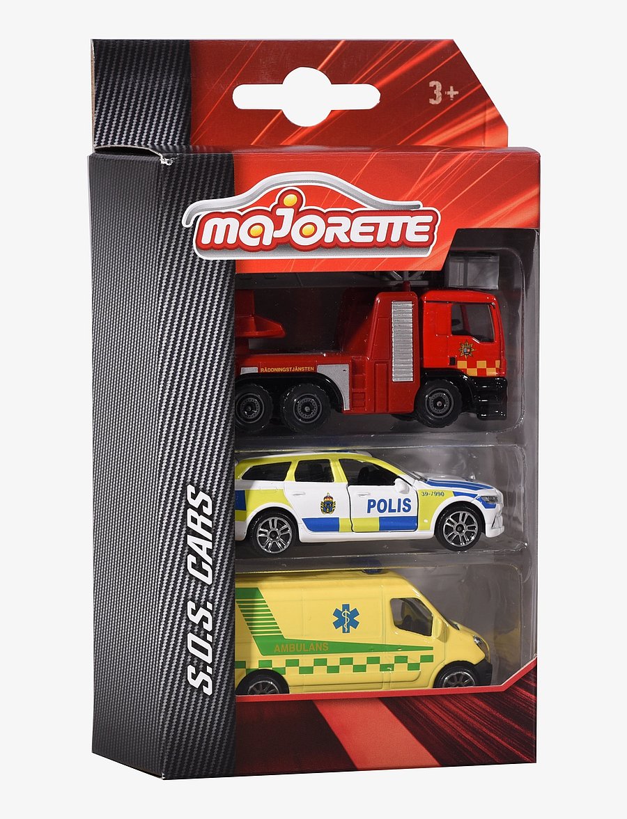 Majorette - Swedish S.O.S. 3 Pieces Set - voitures de police - multicoloured - 3
