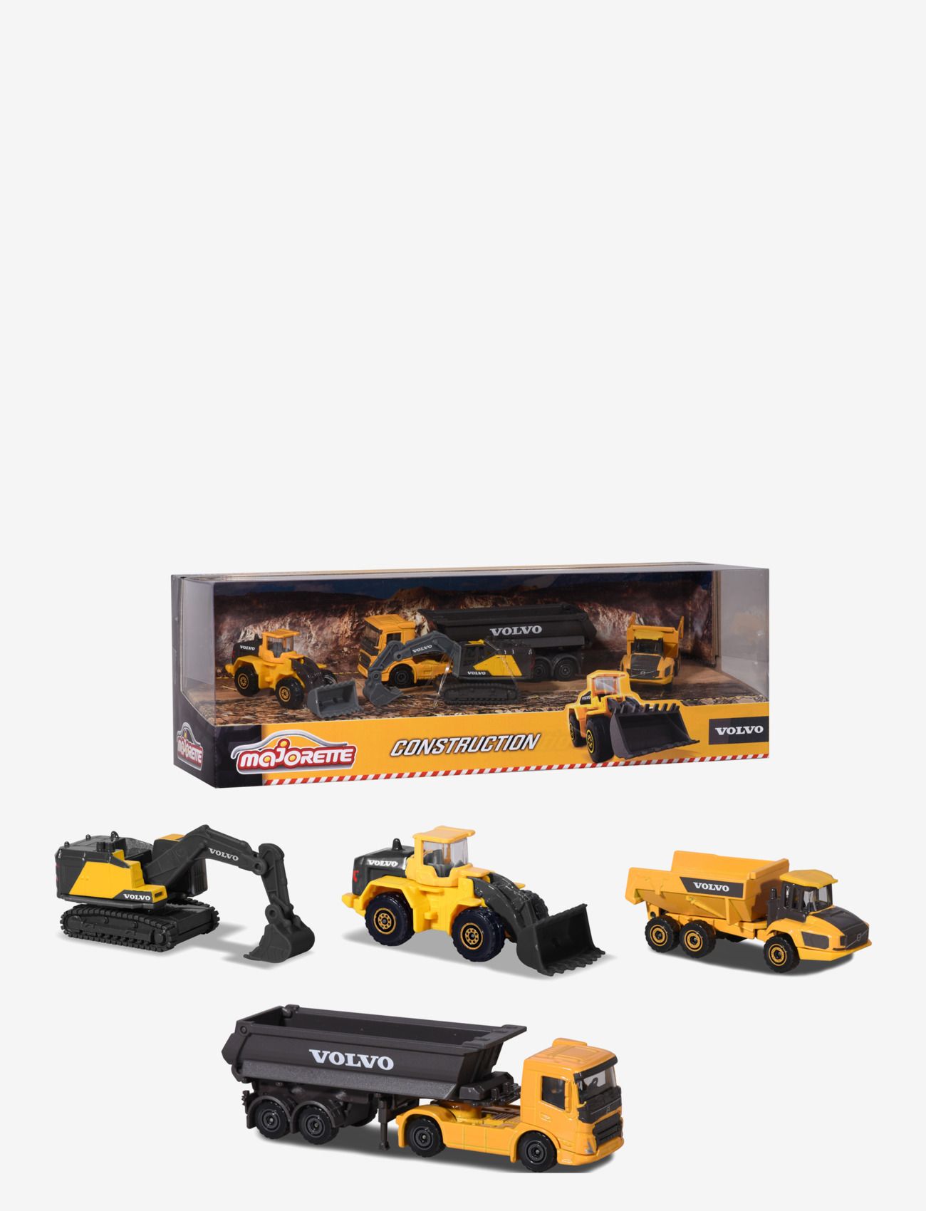 Majorette - Volvo 4 Pieces Giftpack - byggekøretøjer - yellow - 0