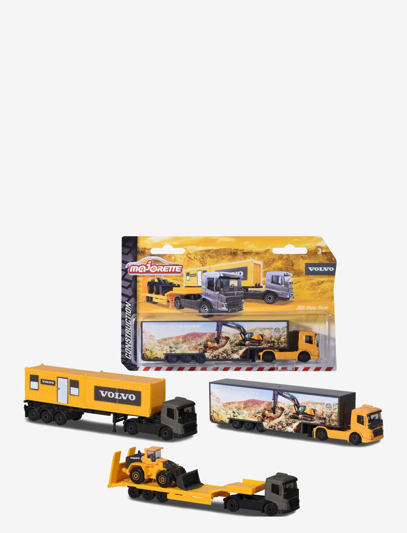 Majorette Volvo Transporter Assortment, 3-asst. - Uued stiilid laos! - YELLOW / yellow