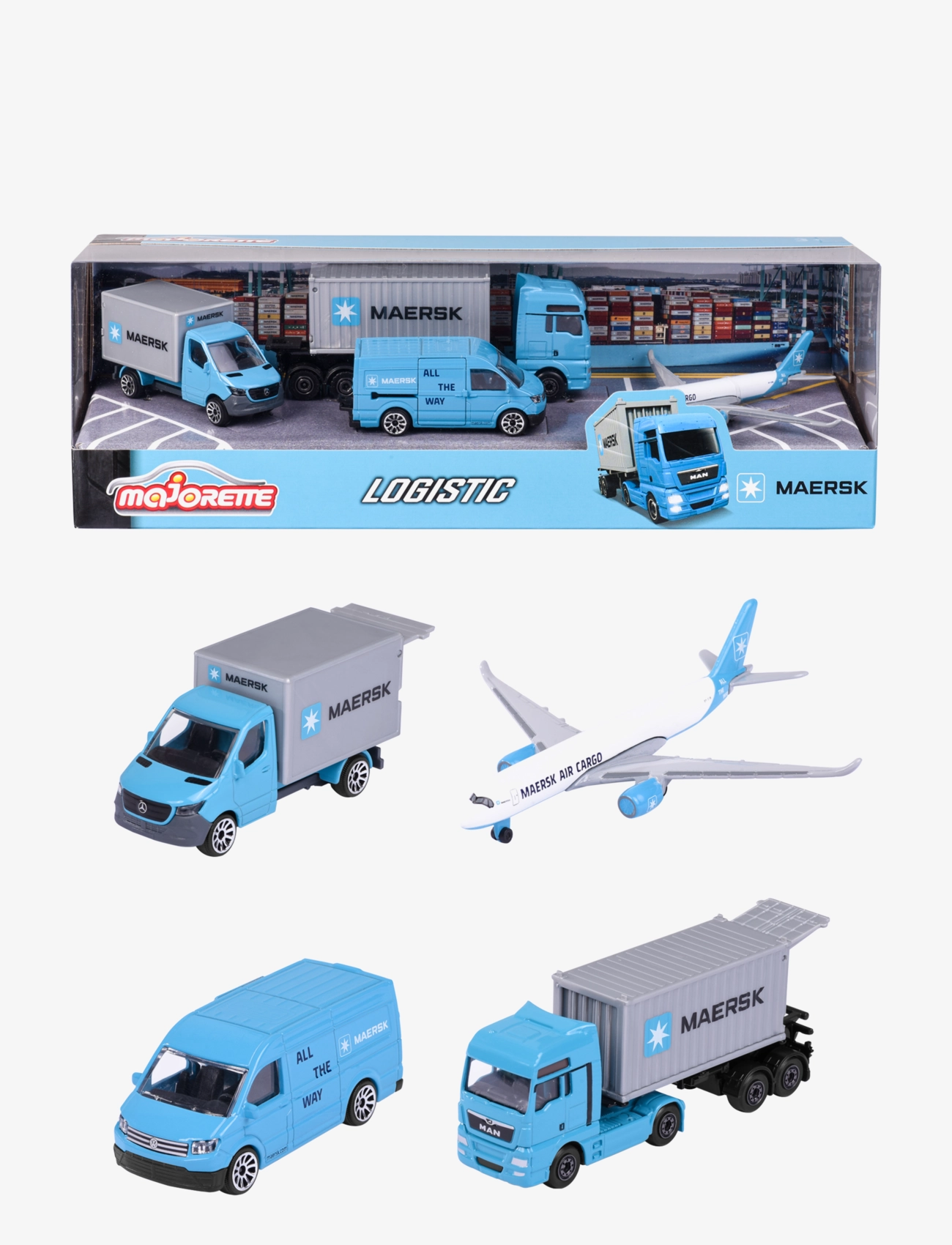 MAJORETTE Maersk 4 Pieces Giftpack Blau - One Size - Kinder