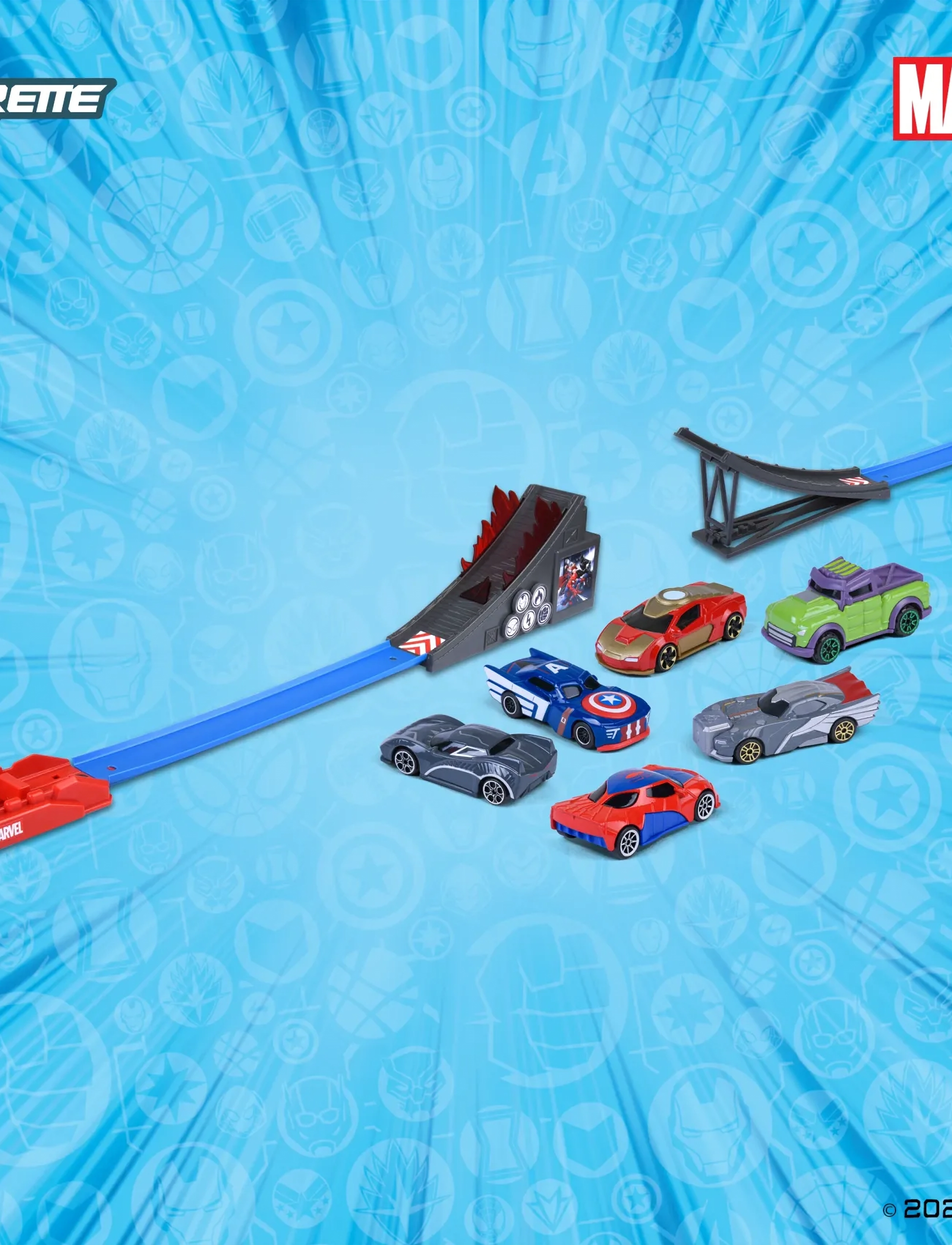 Majorette Marvel Bridge Jumper, One Size, Toy Cars & Vehicles, Rot - Race Tracks, Kinder