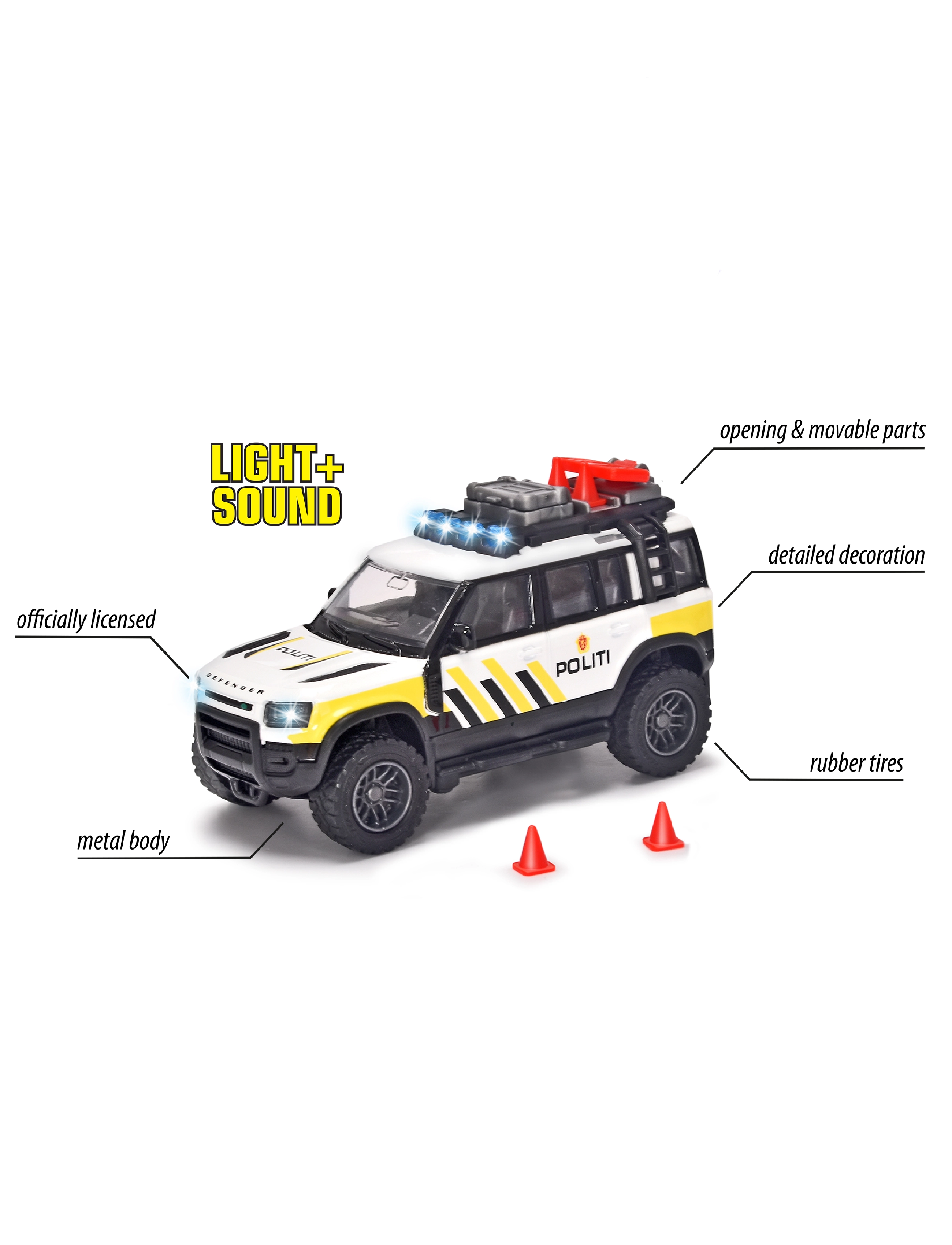 Majorette - Majorette Grand Series - Land Rover Norsk Politibil - lekebiler - yellow - 4