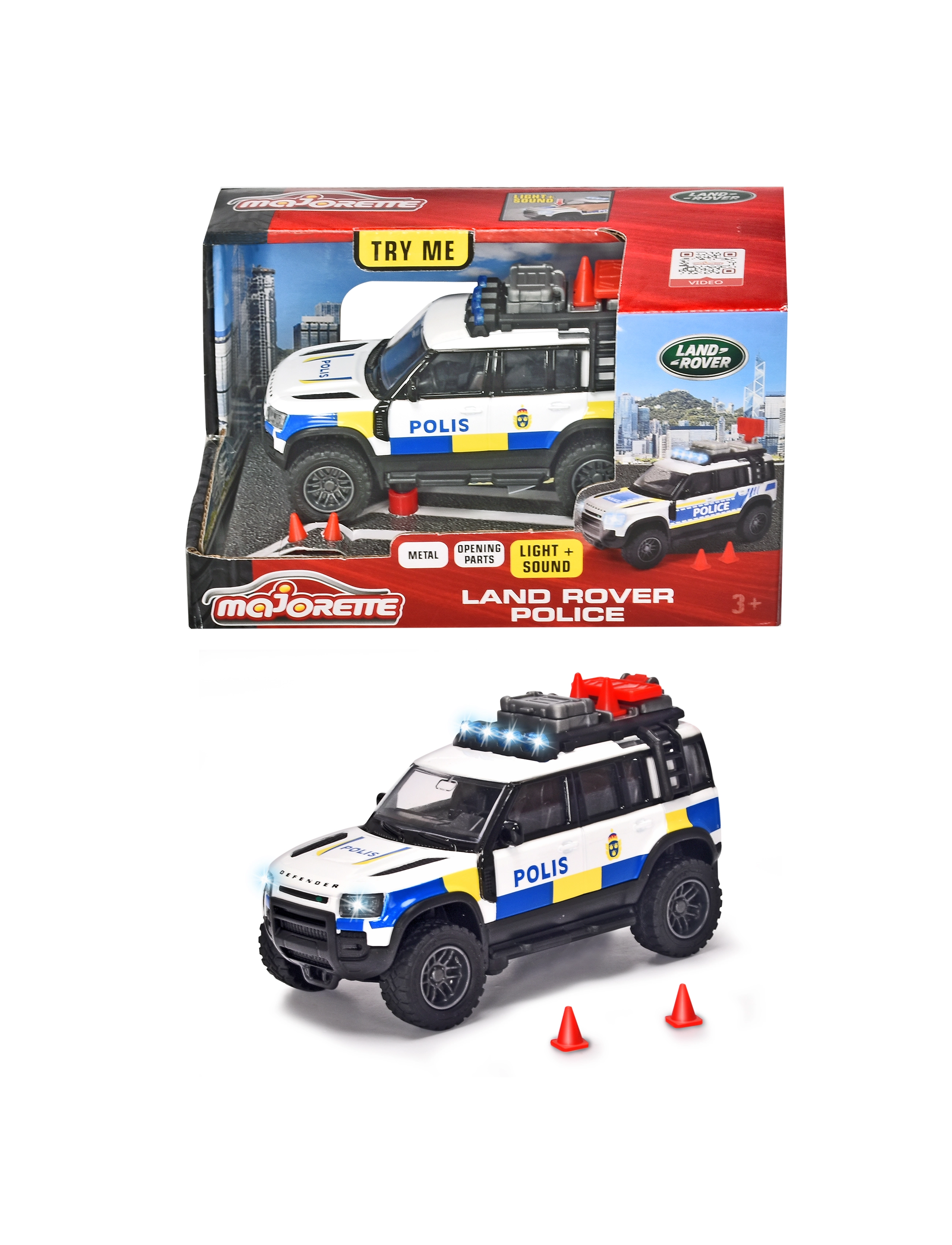 Majorette - Majorette Grad Series Land Rover Police - mänguautod - blue - 2