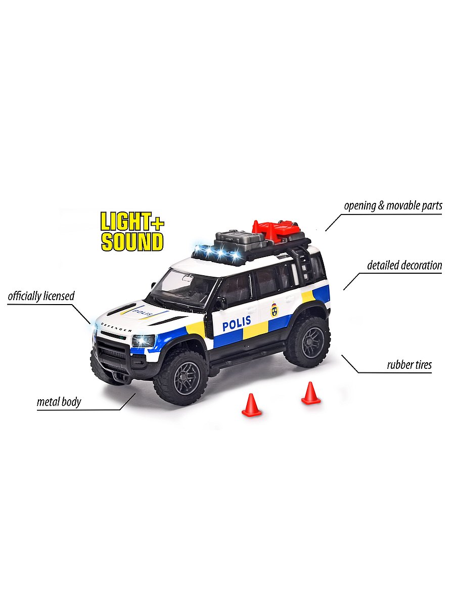 Majorette - Majorette Grad Series Land Rover Police - mänguautod - blue - 5