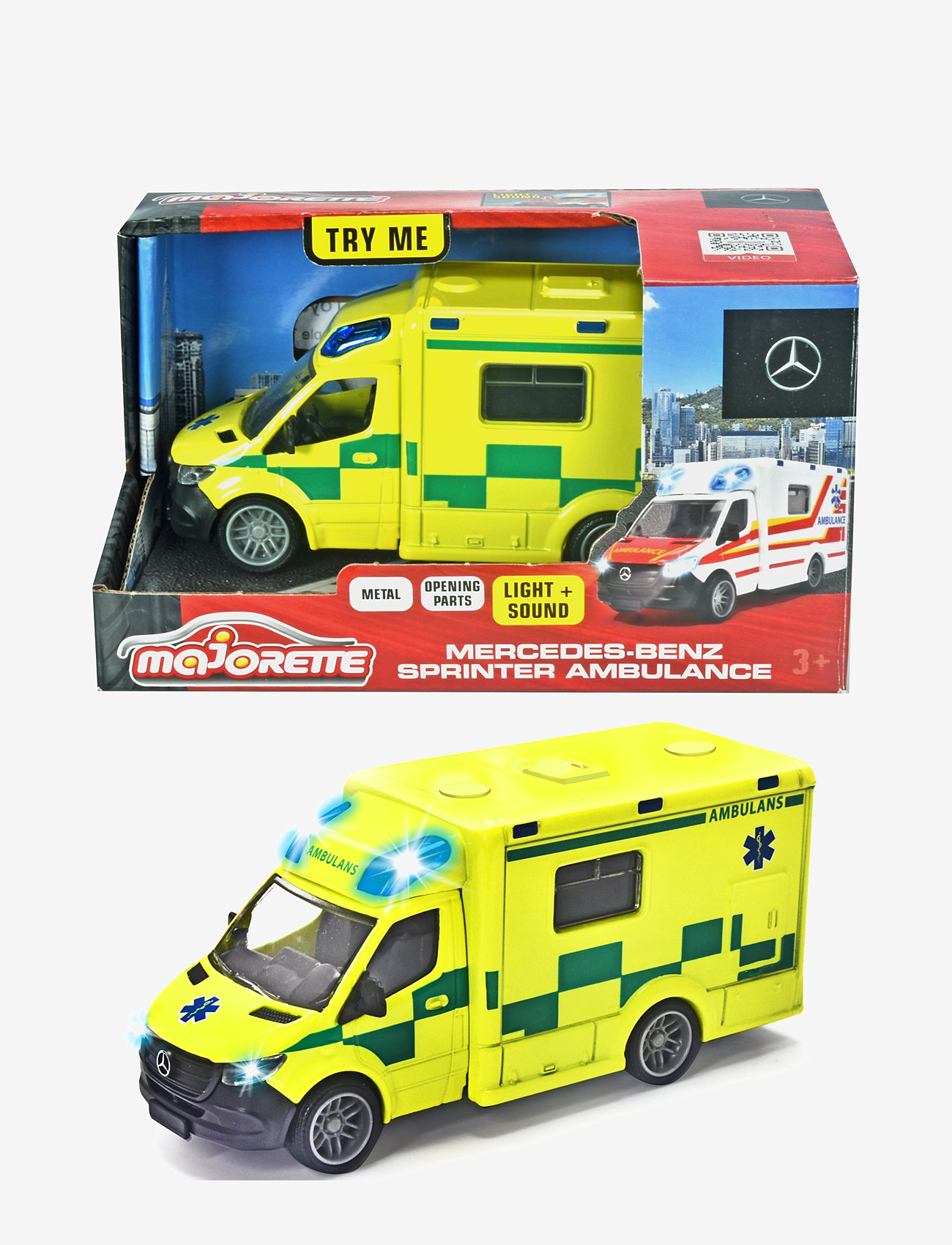 Majorette - Majorette Grand Series - Mercedes-Sprinter Svensk Ambulans - lägsta priserna - yellow - 1