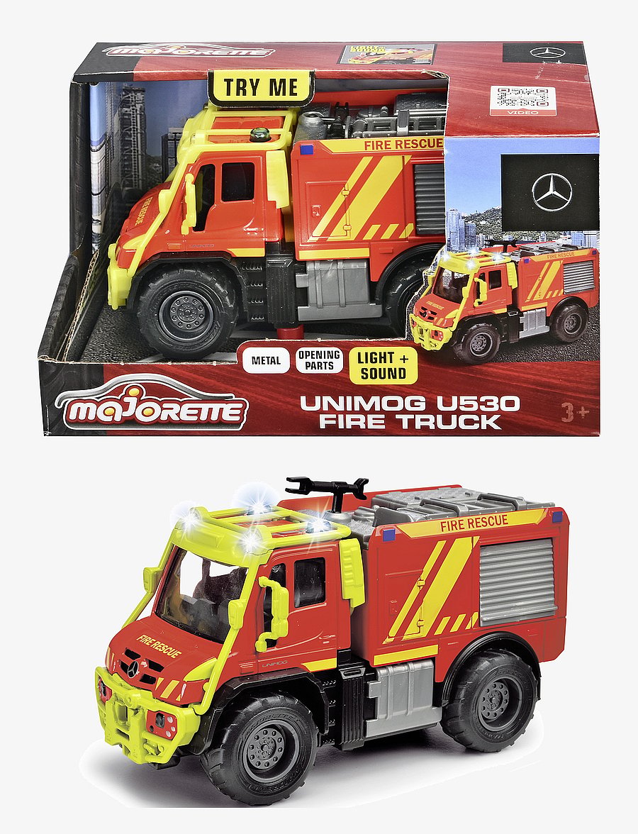 Majorette - Majorette Mercedes-Benz Unimog U530 brandbil, 14 cm - tuletõrjeautod - red - 0