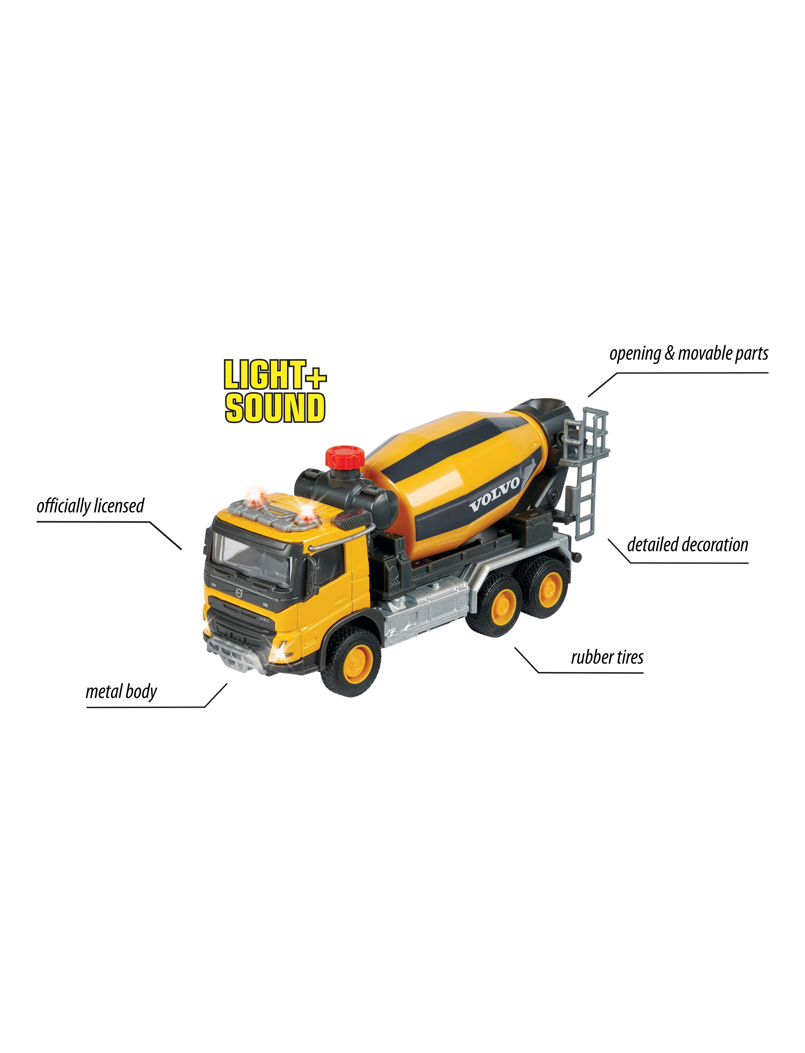 Majorette - Majorette Grand Series - Volvo Lastbil med Cementblandare - leksaksfordon - yellow - 5