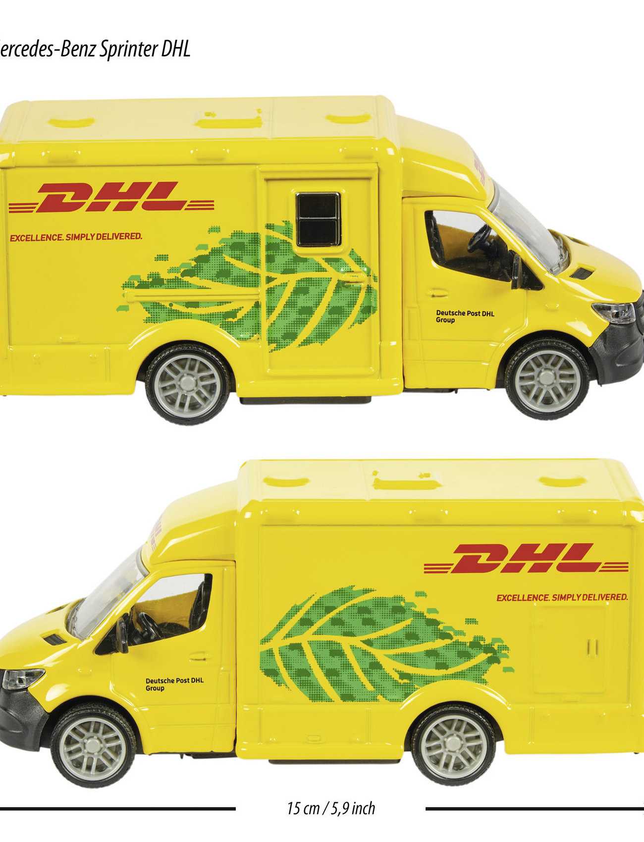 Majorette - Majorette Grand Series Mercedes-Benz Sprinter DHL - lastbiler - yellow - 3
