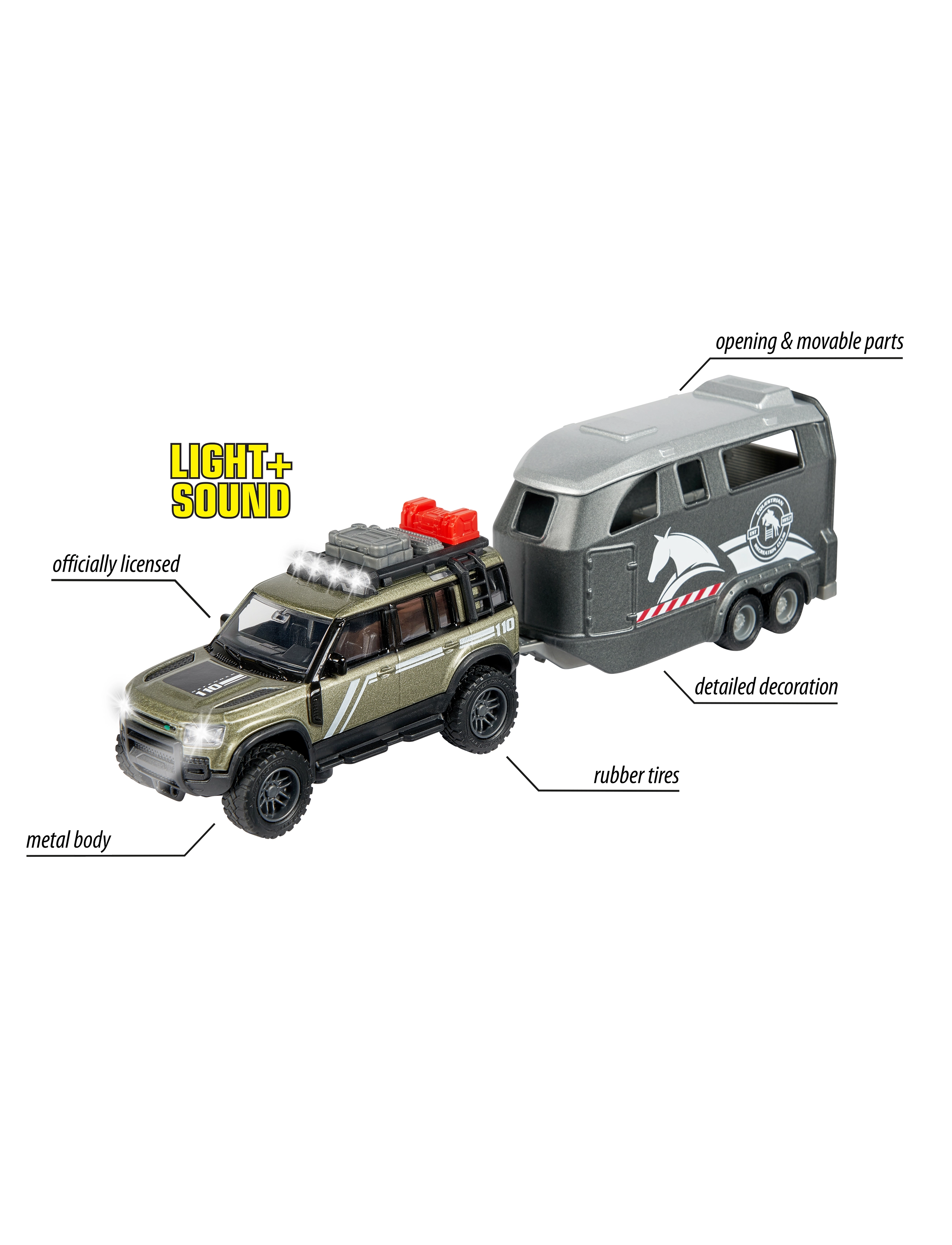 Majorette - Majorette Grand Series - Land Rover med Hestehenger - kjøretøy - blue - 5