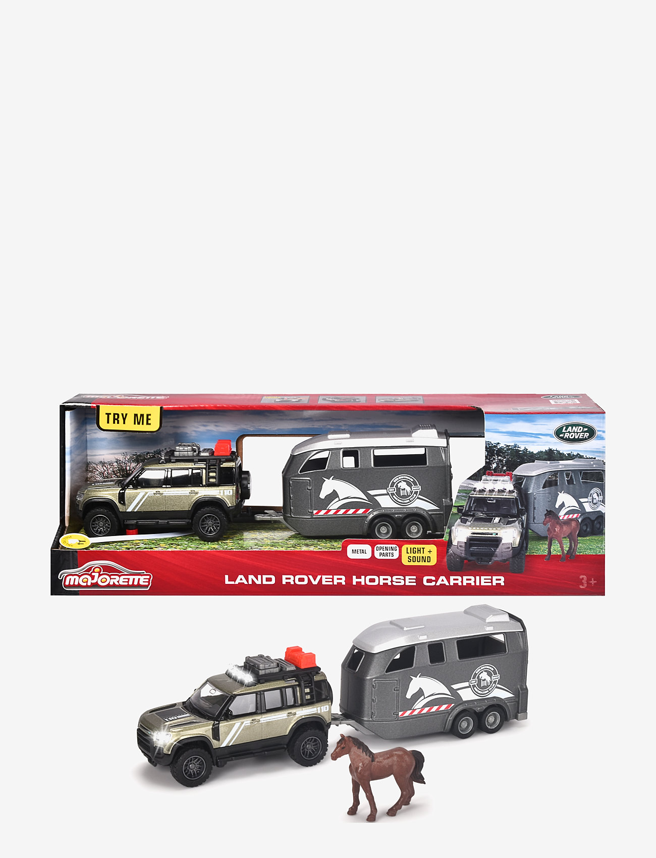 Majorette - Majorette Grand Series - Land Rover med Hestehenger - toy vehicles - blue - 3