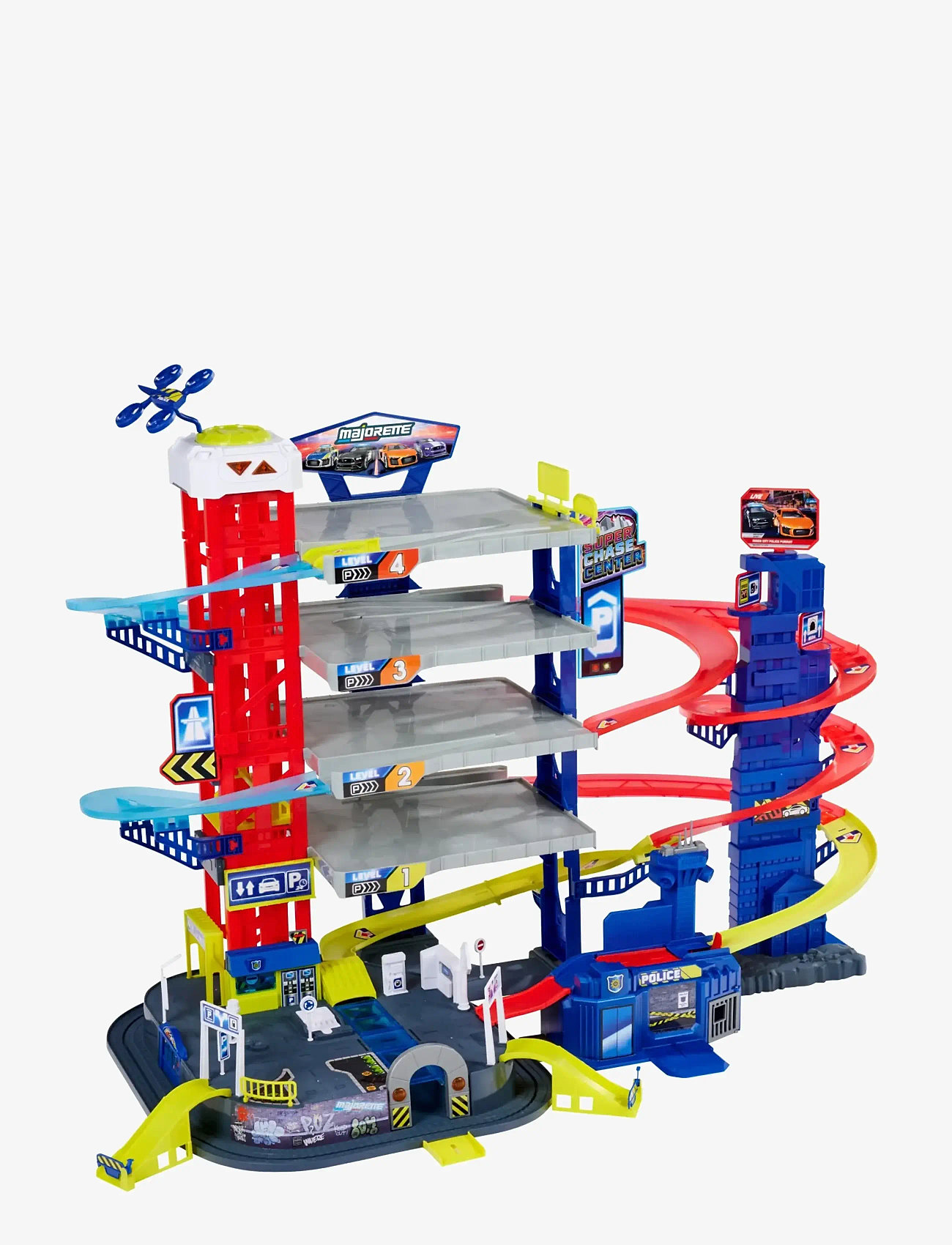 Majorette - Majorette Majorette Super Chase Center+5 Vehicles - leksaksgarage - multicolor - 1