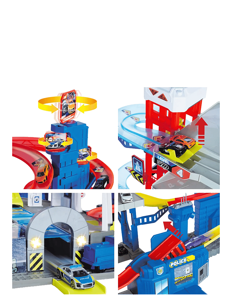 Majorette - Majorette Majorette Super Chase Center+5 Vehicles - garagen - multicolor - 5