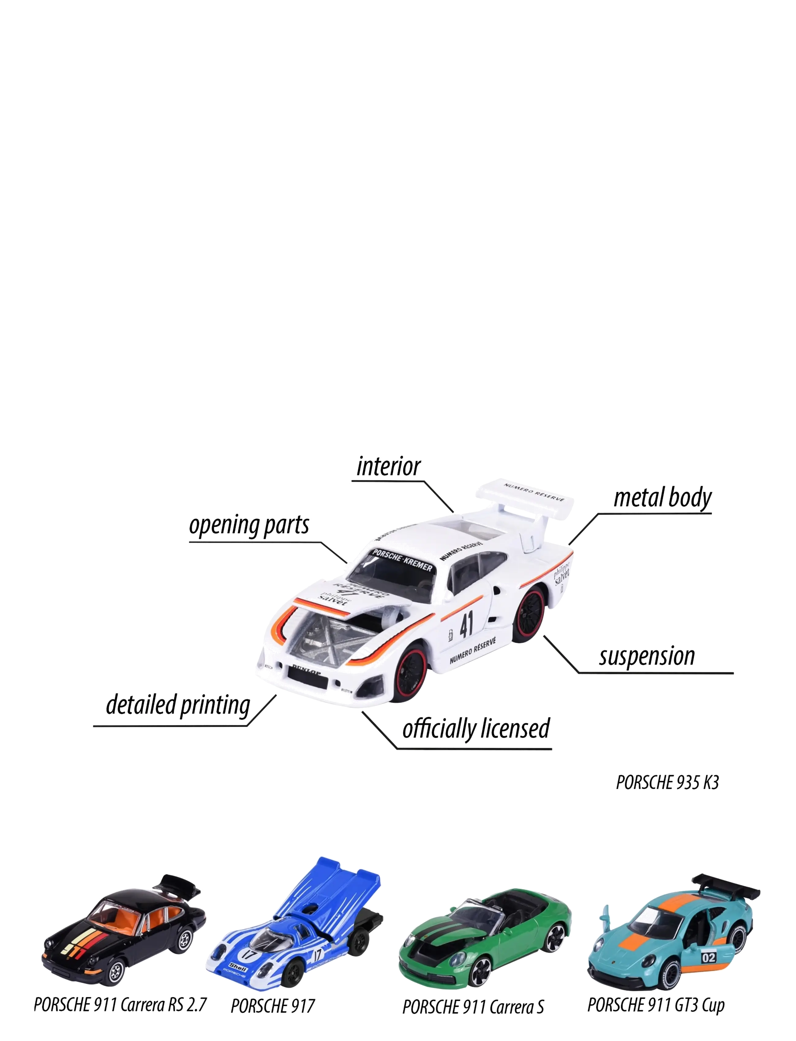 Majorette - Majorette Porsche 5 Pieces Giftpack - laveste priser - multicolor - 4