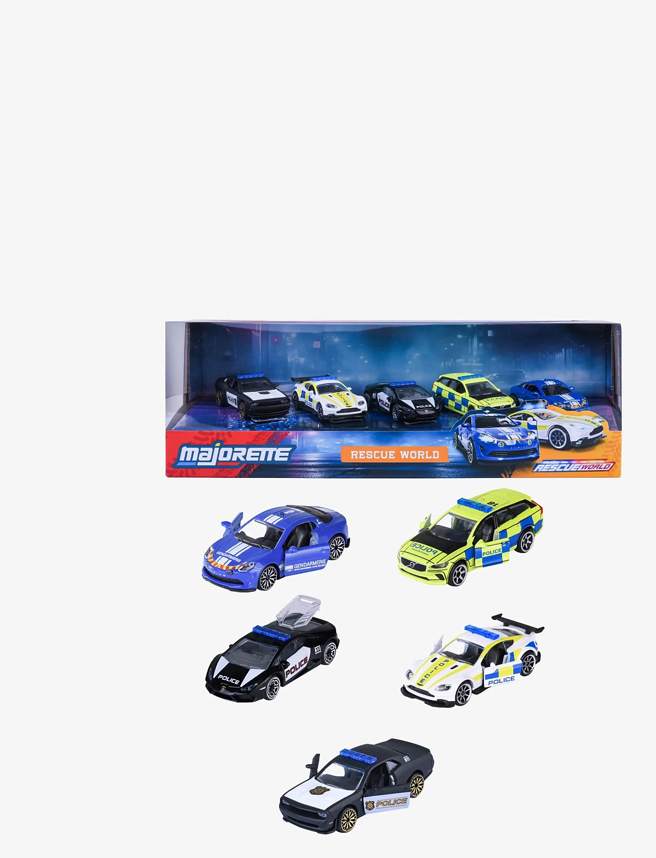 Majorette - Majorette Rescue World 5-Pack Gift Box - police cars - multi coloured - 1