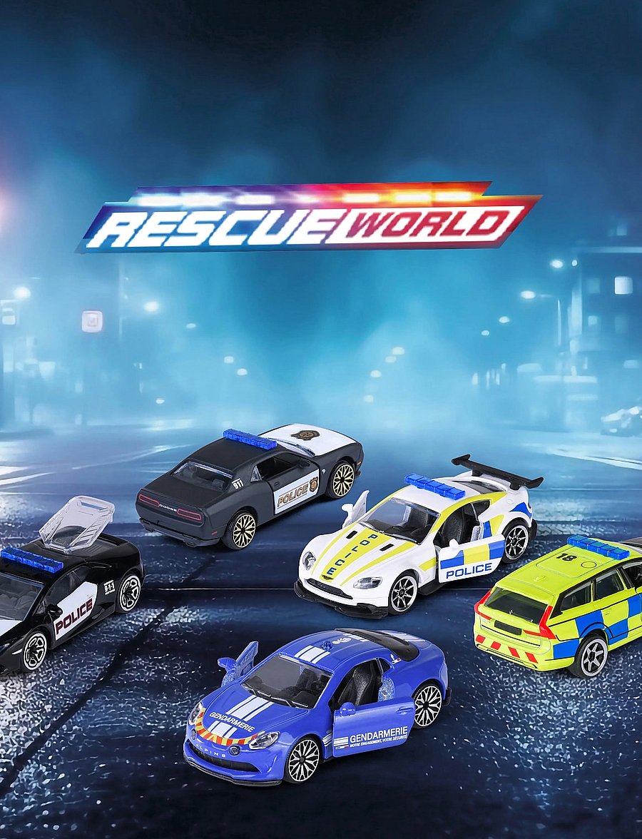 Majorette - Majorette Rescue World 5-Pack Gift Box - policijos mašinėlės - multi coloured - 0