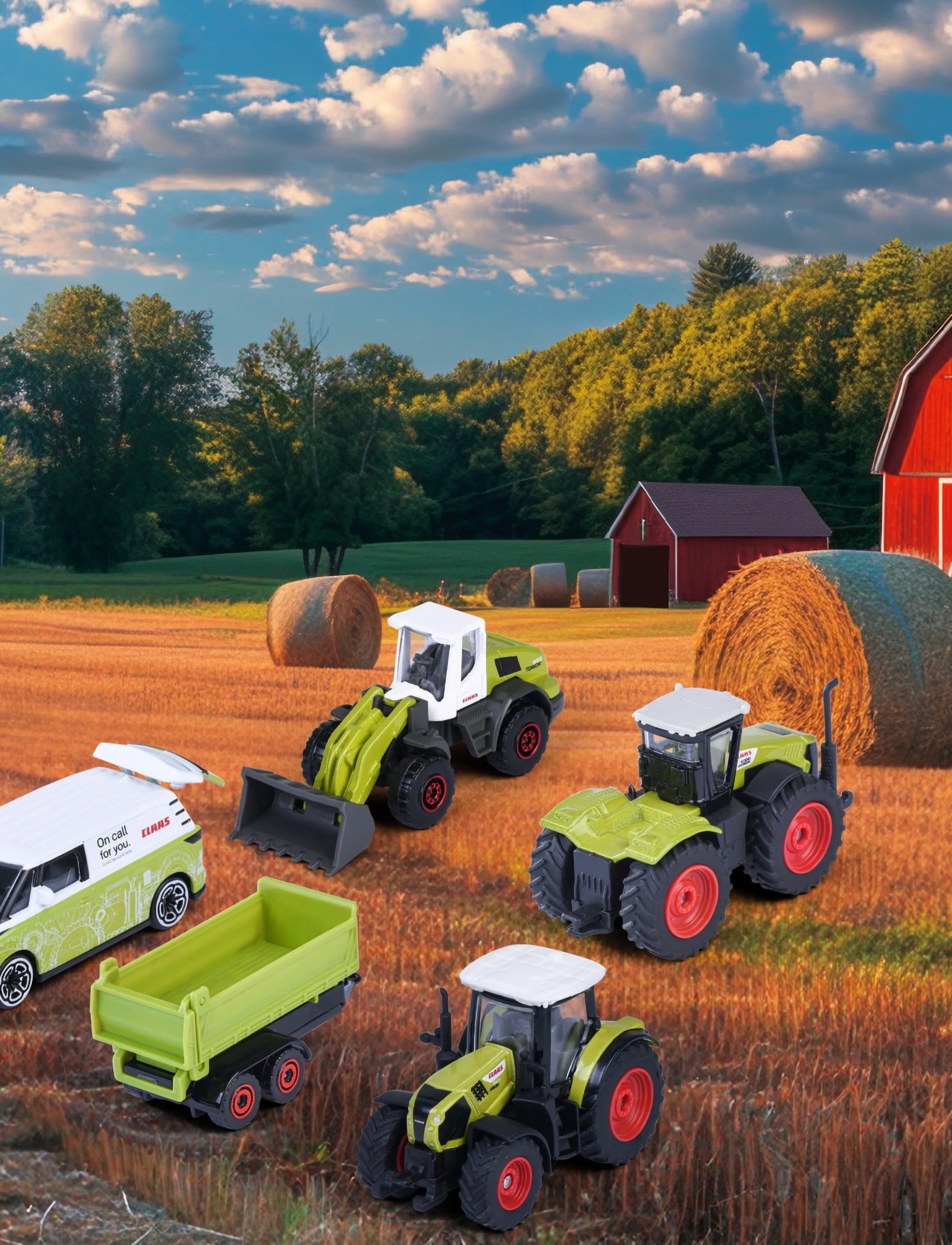 Majorette Claas Farm 5 Pieces Giftpack, One Size, Toy Vehicles, Grün - Tractors, Kinder
