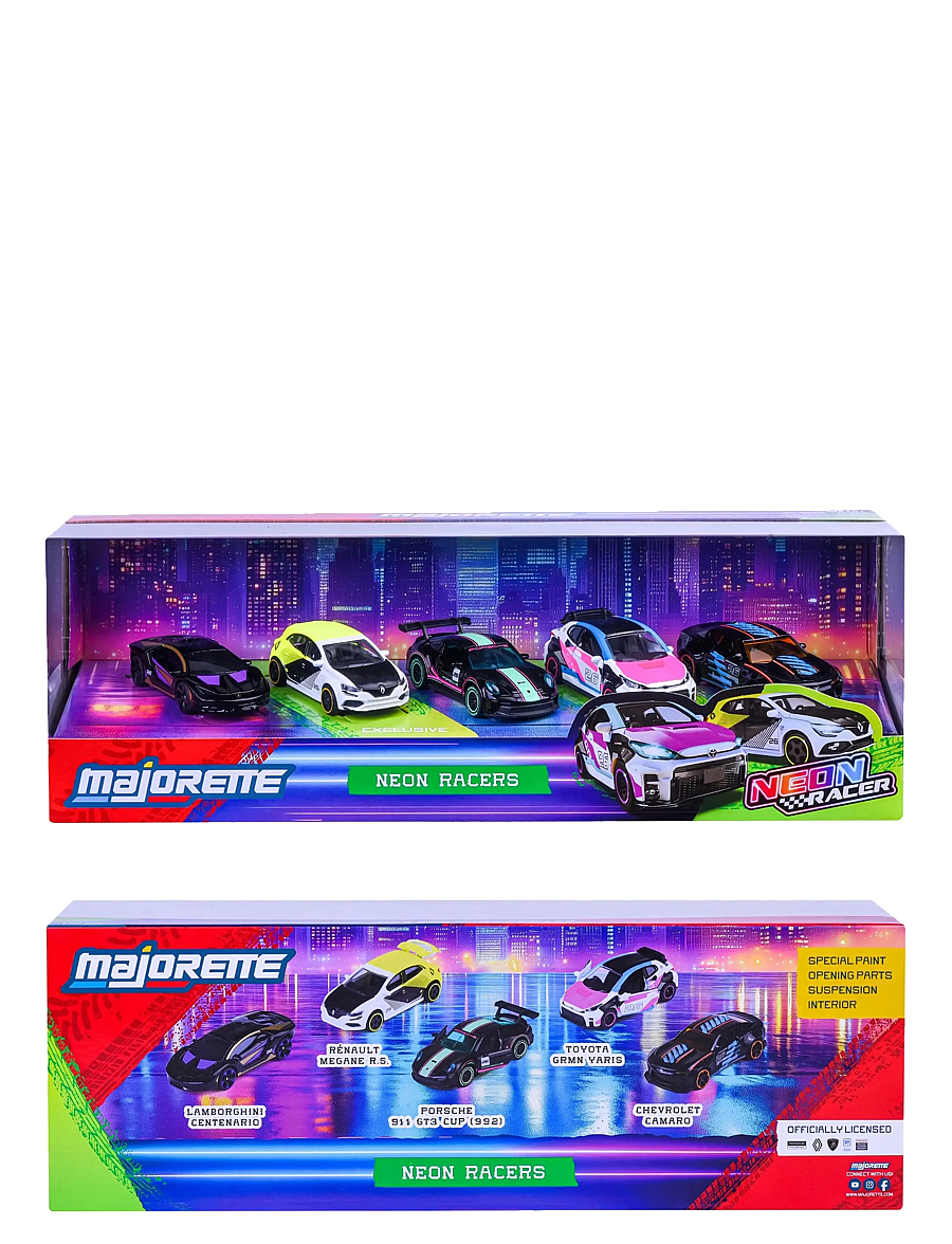 Majorette - Majorette Neon Racer 5 Pieces Giftpack - mänguautod - multi coloured - 2
