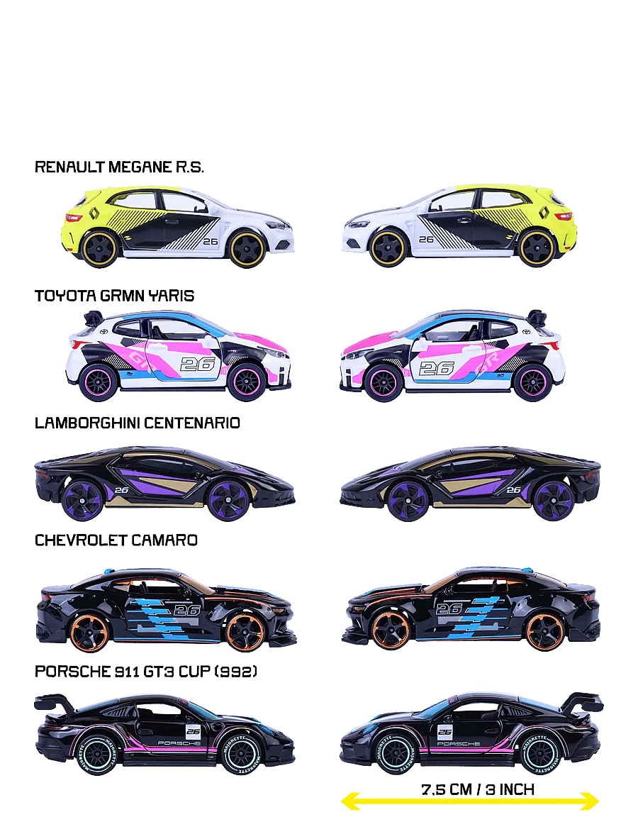 Majorette - Majorette Neon Racer 5 Pieces Giftpack - mänguautod - multi coloured - 3